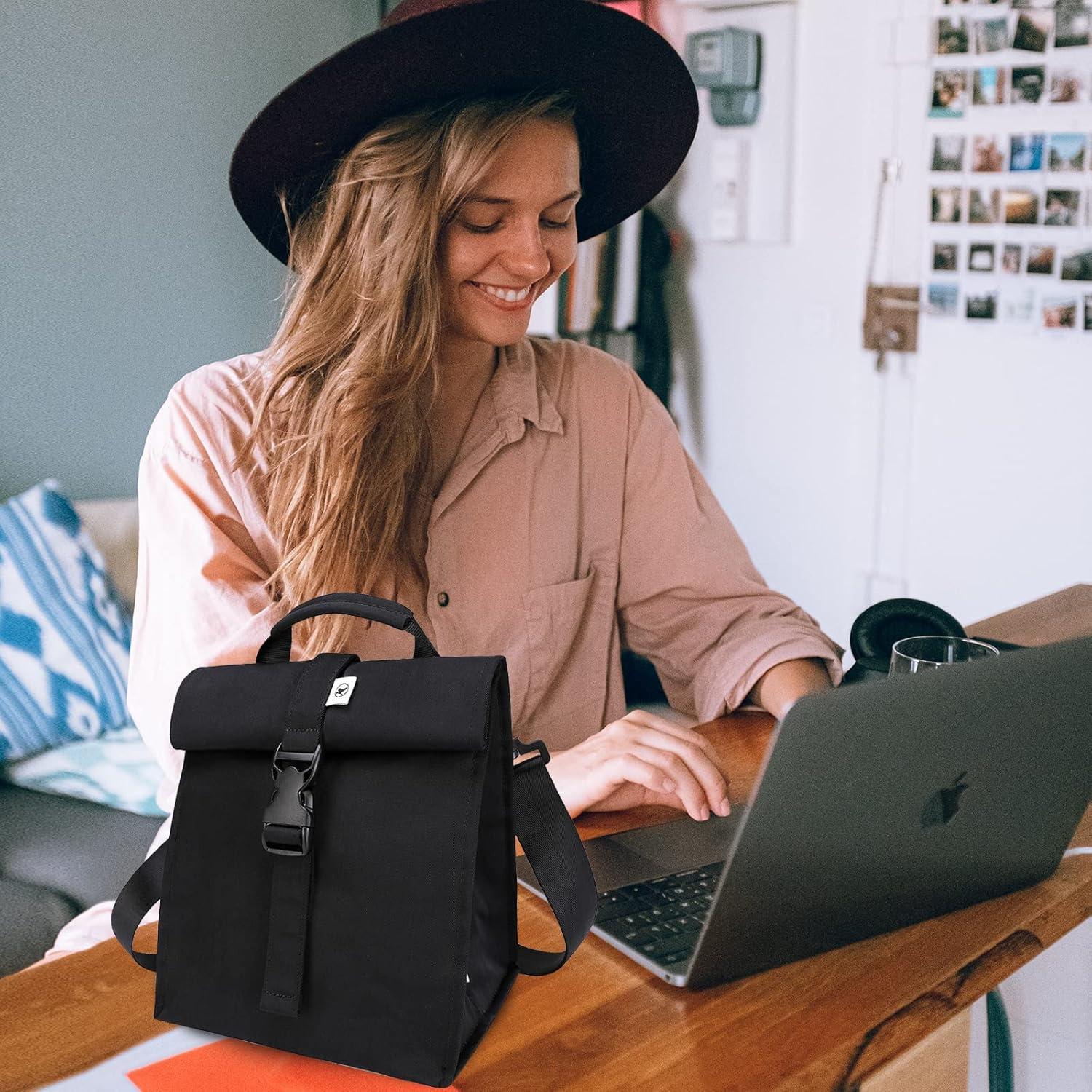 Bolsa de Almuerzo Aislada SUNNY BIRD Negra 8L Plegable