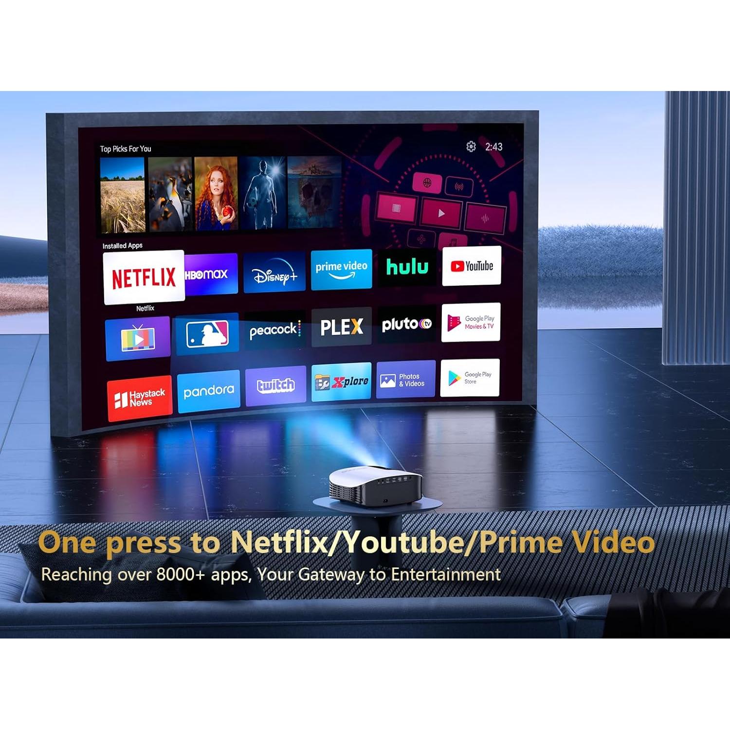 Proyector GooDee 4K WiFi 5G Bluetooth 800 Lúmenes 400"