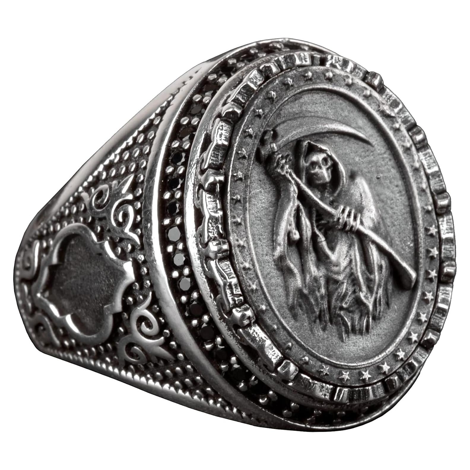 Anillo KAMBO Calavera Grim Reaper Plata 925 Joyería Gótica