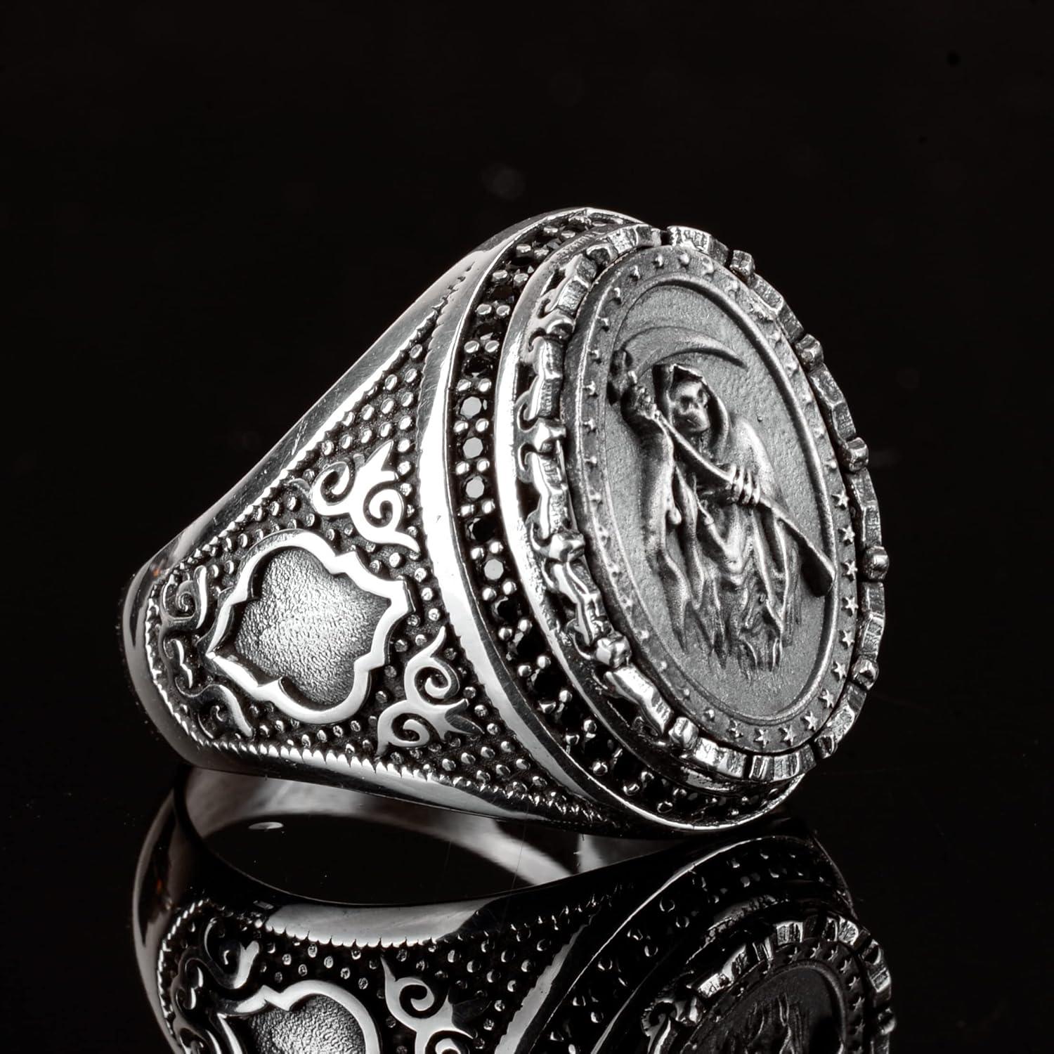 Anillo KAMBO Calavera Grim Reaper Plata 925 Joyería Gótica