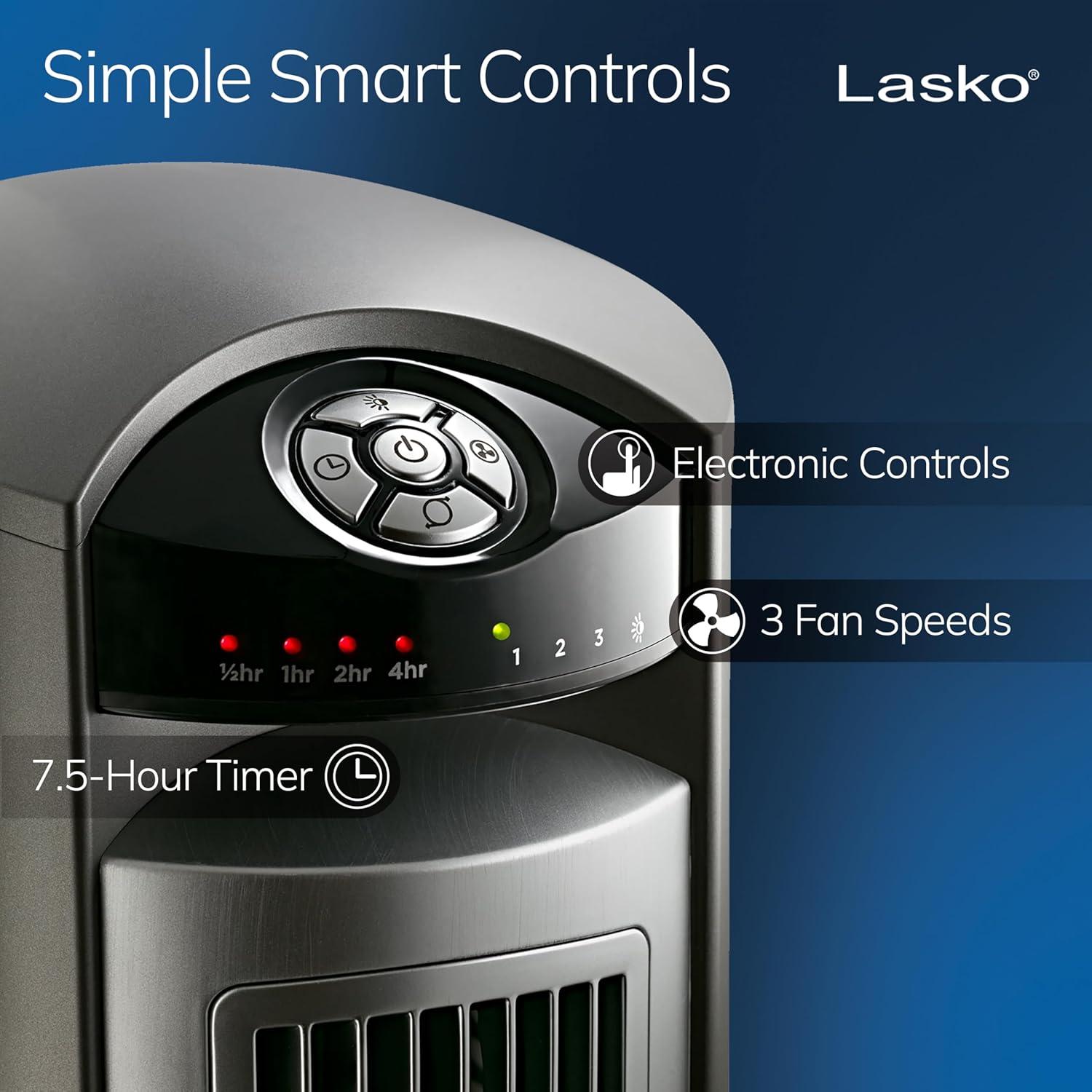 Ventilador de Torre Oscilante Lasko T42951 106.68 cm Plata