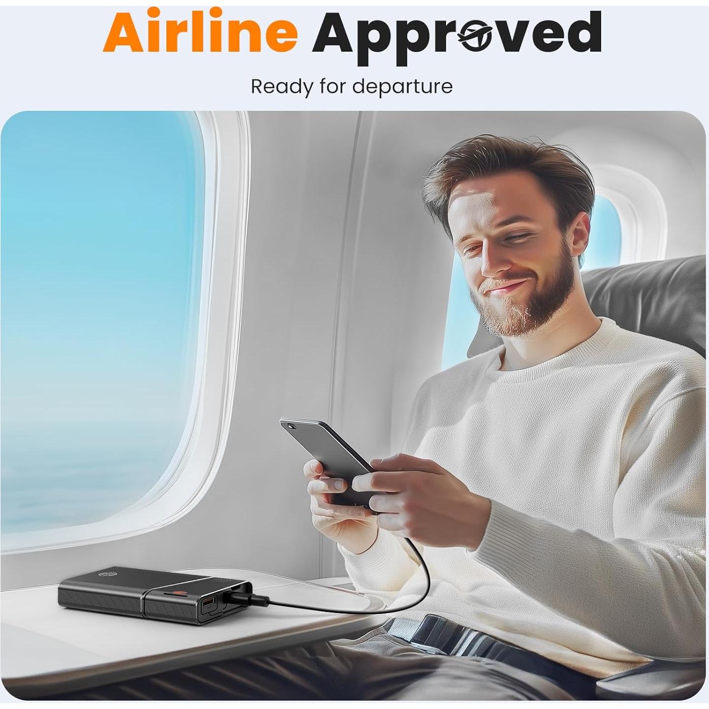 Portable Charger, 22.5W 20000mAh Super Fast Charging Power Bank with Detachable USB C Cable, Metal Case Battery Pack, Airline Approved Travel Essential for iPhone 16 15 14 13 iPad Samsung Google etc