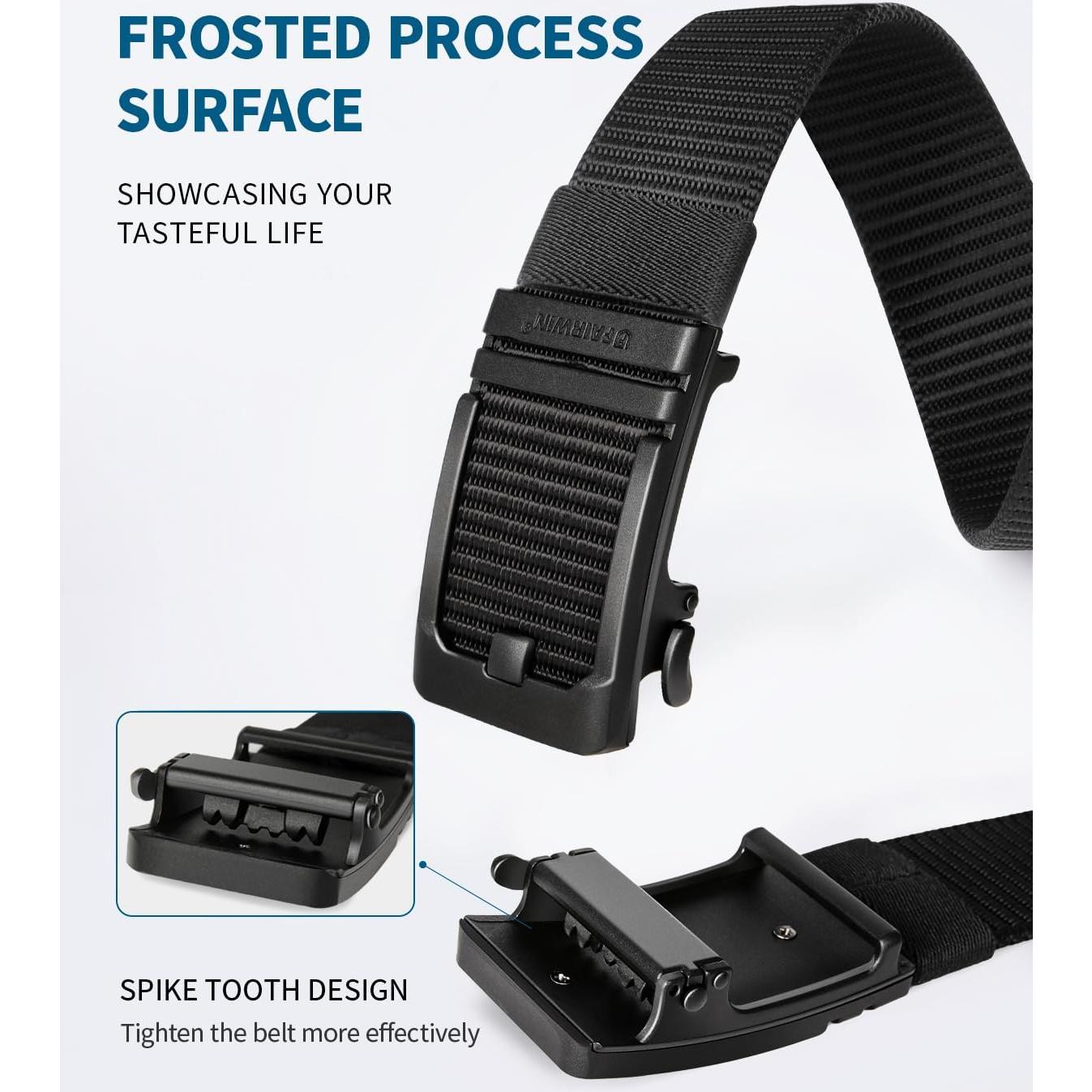 Cinturón FAIRWIN de Nylon Ajustable para Hombres 3.81 cm