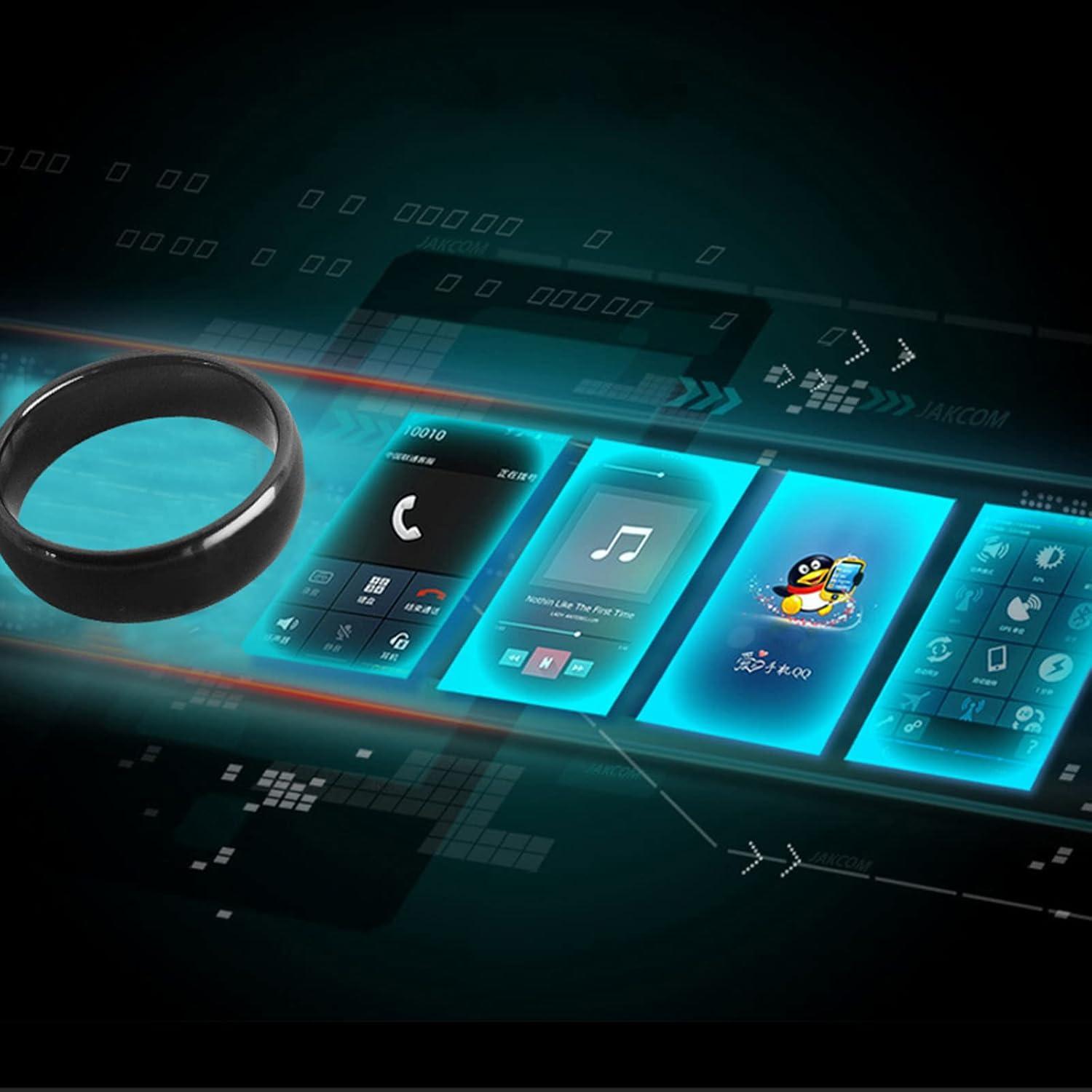 Anillo Inteligente NFC HECERE Cerámico Negro 6mm Tipo 2