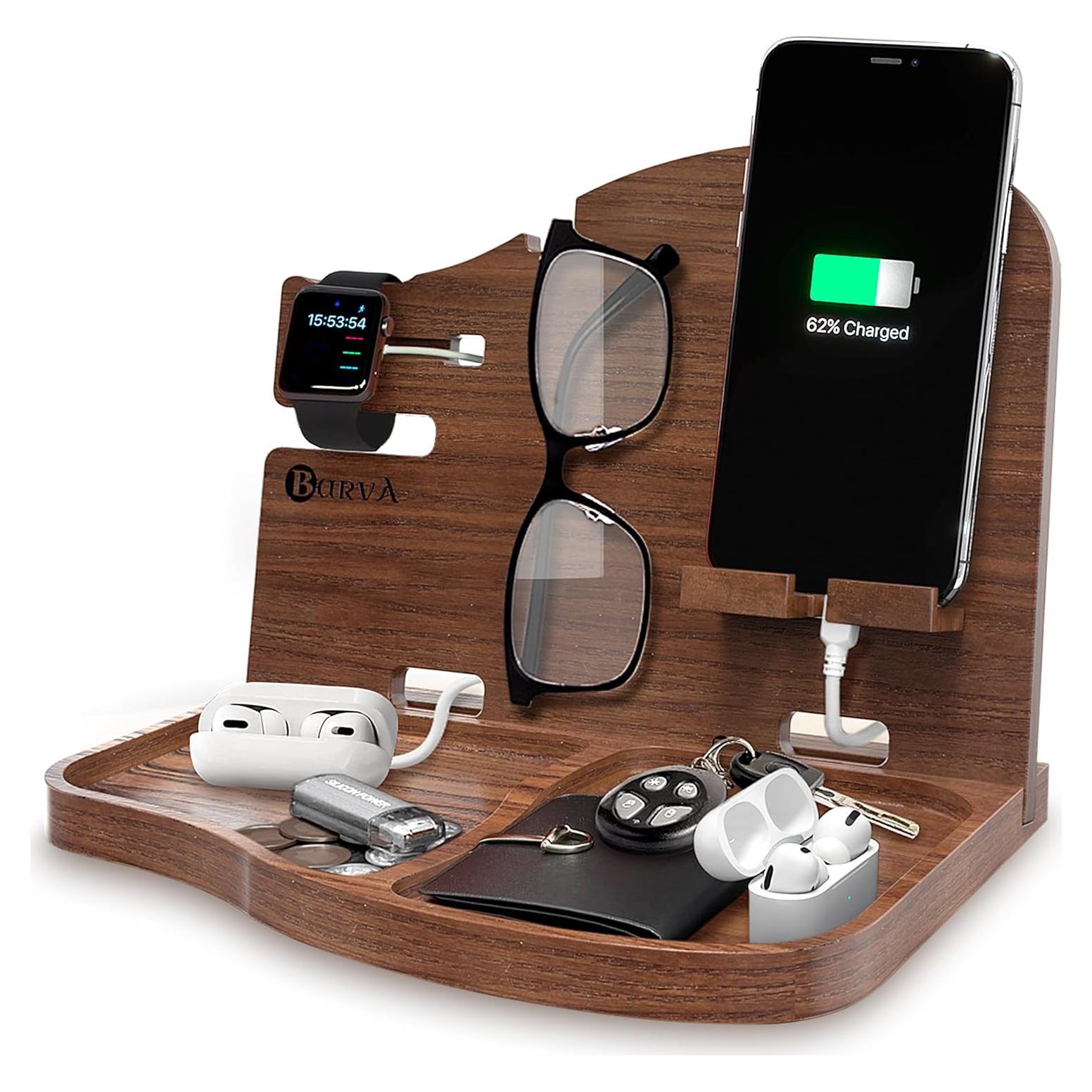 Estación de Acoplamiento BarvA | Soporte para Teléfono Nuez Oscura