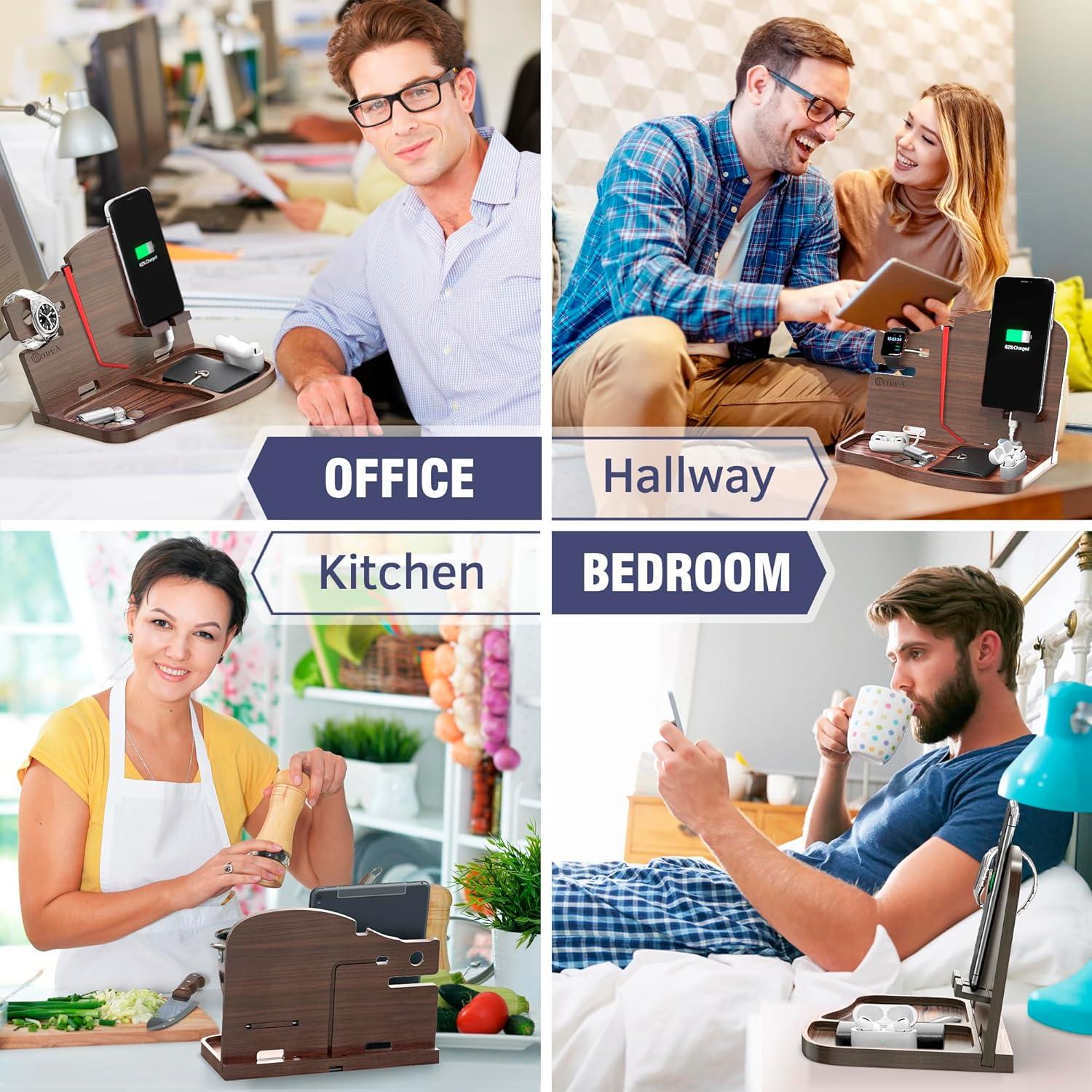 Estación de Acoplamiento BarvA | Soporte para Teléfono Nuez Oscura