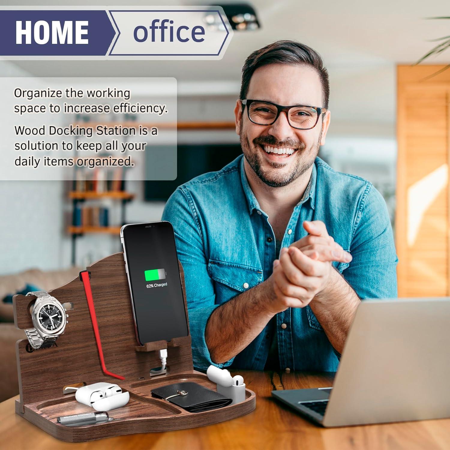 Estación de Acoplamiento BarvA | Soporte para Teléfono Nuez Oscura