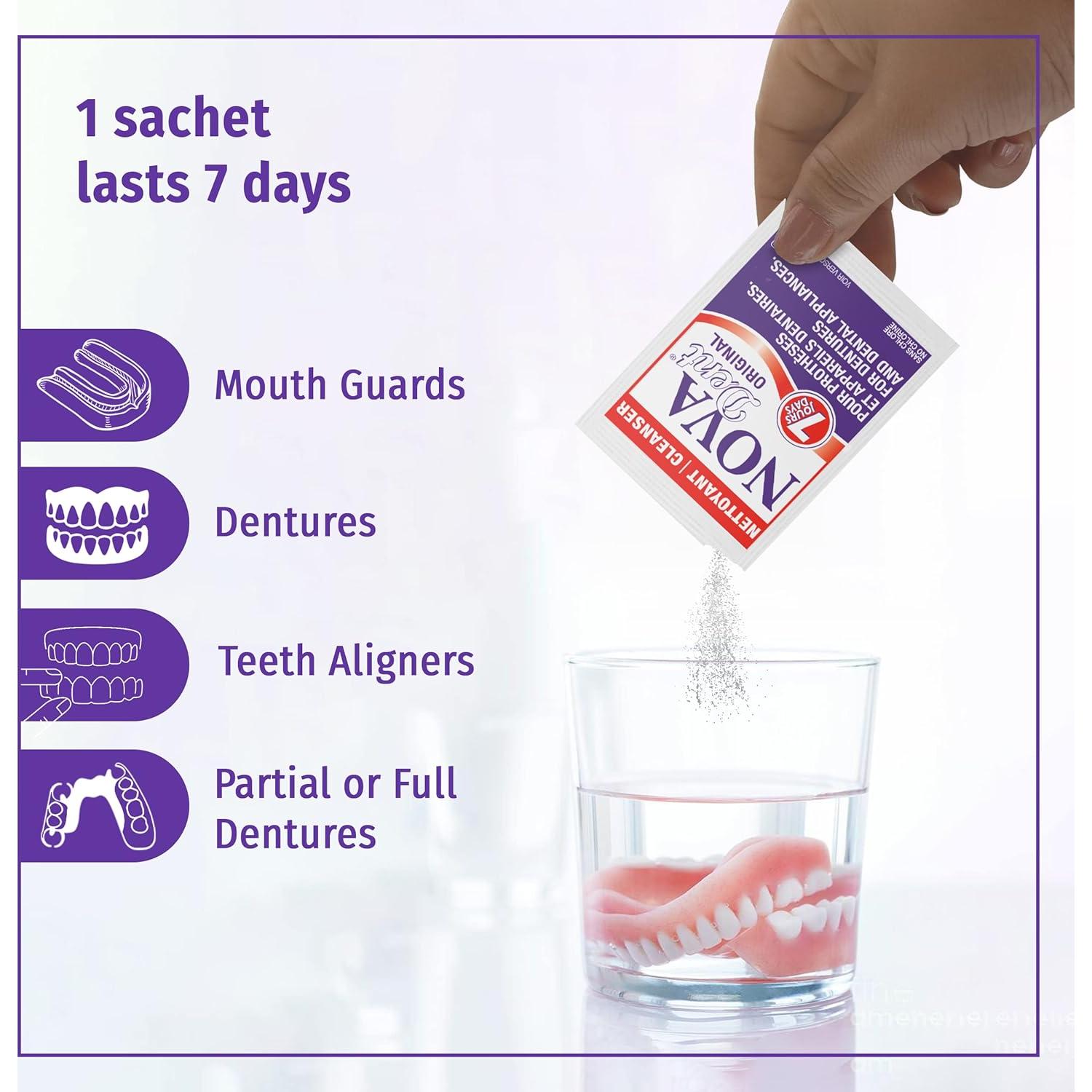 Limpiador de Dentaduras Novadent - 12 Sobres para Aparatos