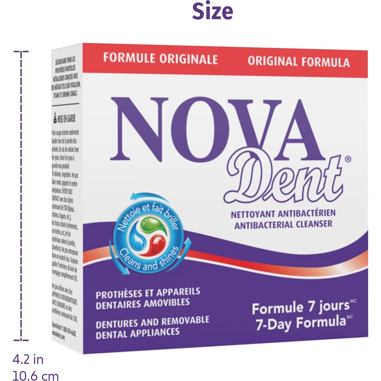 Limpiador de Dentaduras Novadent - 12 Sobres para Aparatos