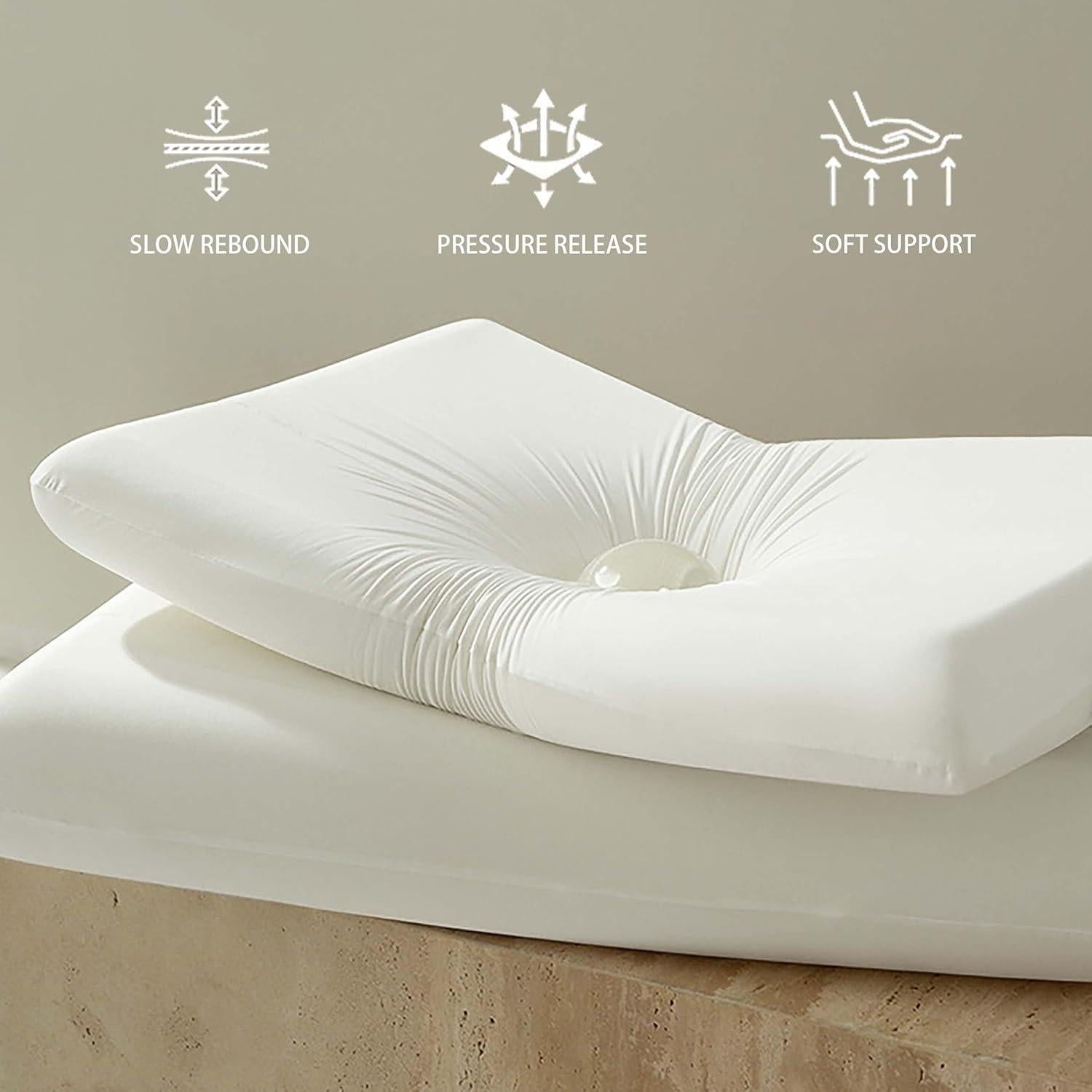 Almohada Viscoelástica Moccabebe Queen 70x40x10cm Blanca