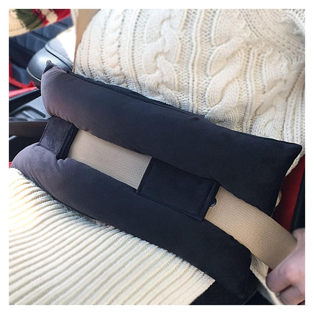 Hysterectomy Pillow Post Abdominal Surgery Seatbelt Pillows with Pocket Myomectomy Comfort Cushion for Tummy Tuck C-Section Belly Incision Recovery Gifts Women Patients, Black Velvet, 1 Count