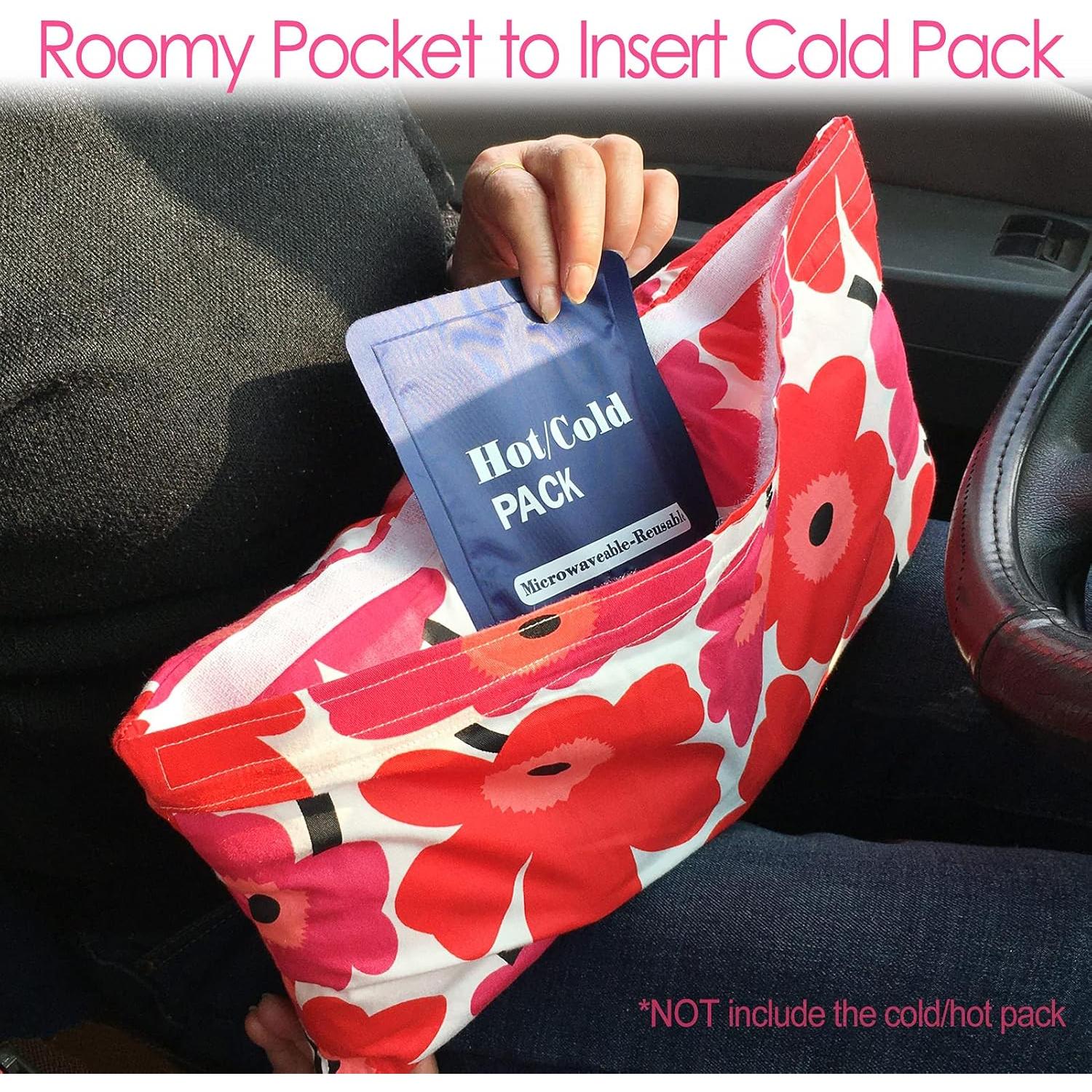 Hysterectomy Pillow Post Abdominal Surgery Seatbelt Pillows with Pocket Myomectomy Comfort Cushion for Tummy Tuck C-Section Belly Incision Recovery Gifts Women Patients, Black Velvet, 1 Count