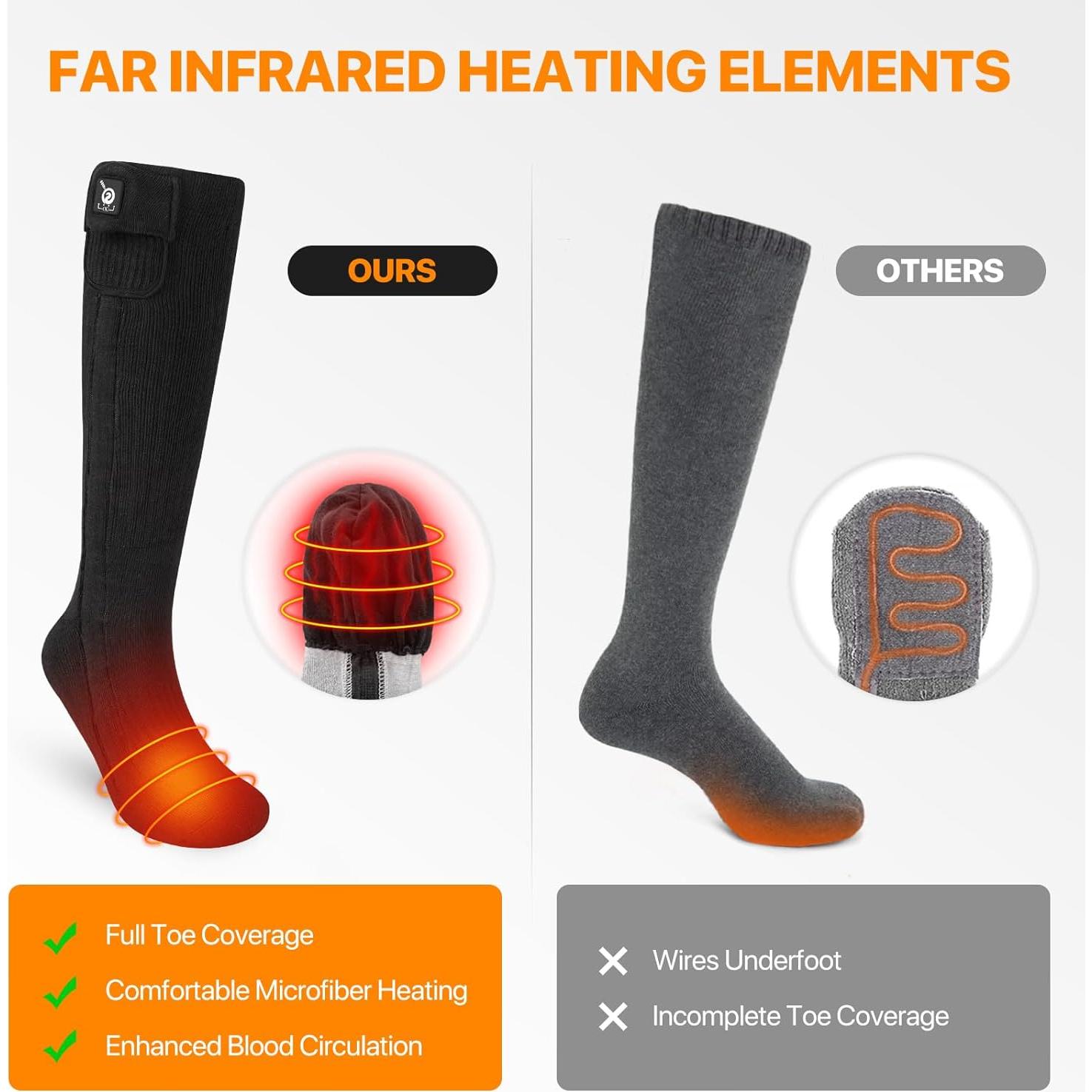 Calcetines Calentados SNOW DEER Unisex Eléctricos 7.4V