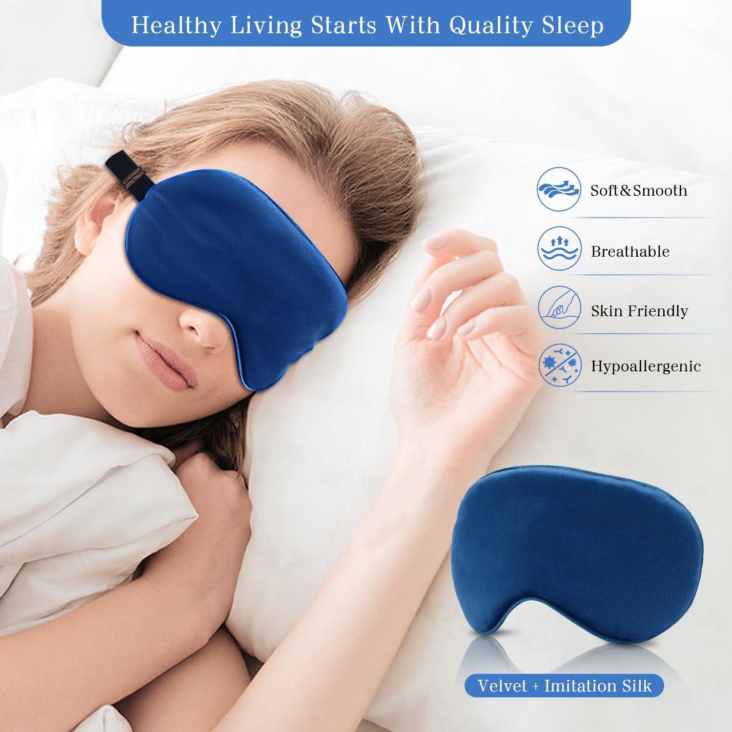 Botella de Agua Caliente 2L con Funda de Felpa Azul y Máscara