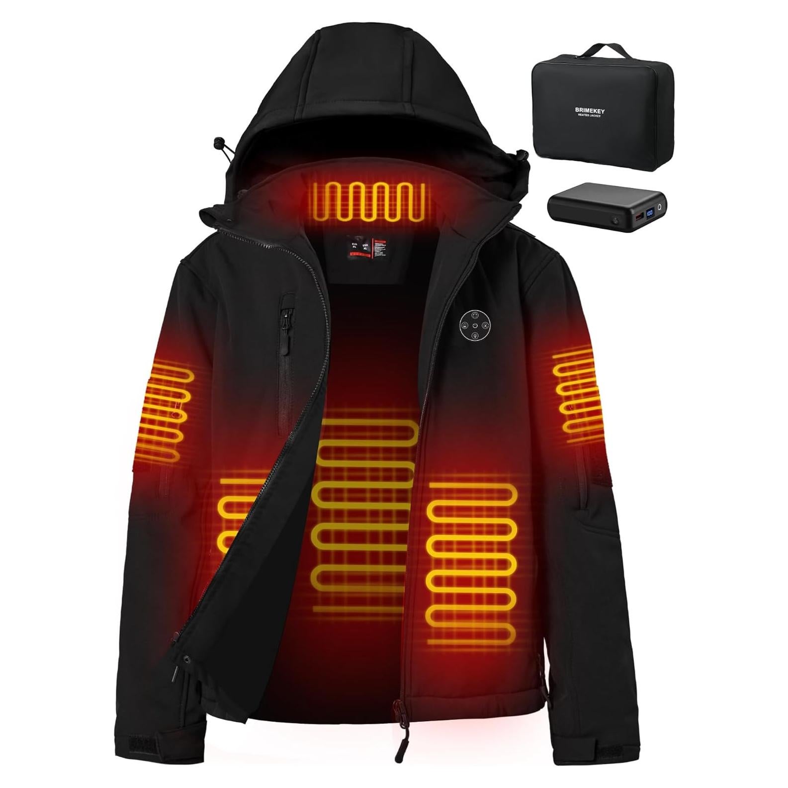 Chaqueta Térmica Brimekey para Mujeres 12000mAh Impermeable