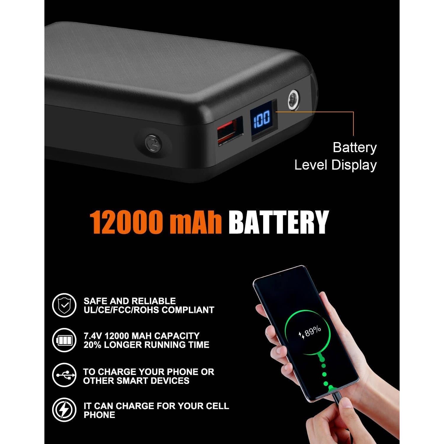 Chaqueta Térmica Brimekey para Mujeres 12000mAh Impermeable