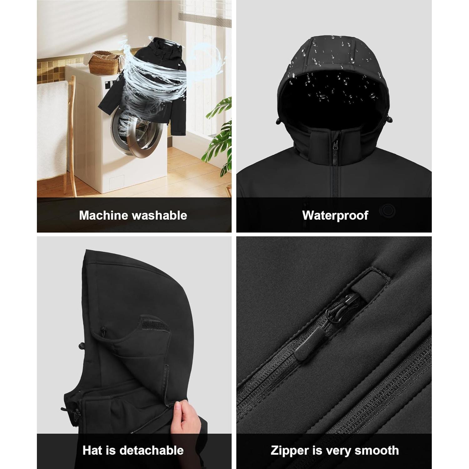 Chaqueta Térmica Brimekey para Mujeres 12000mAh Impermeable