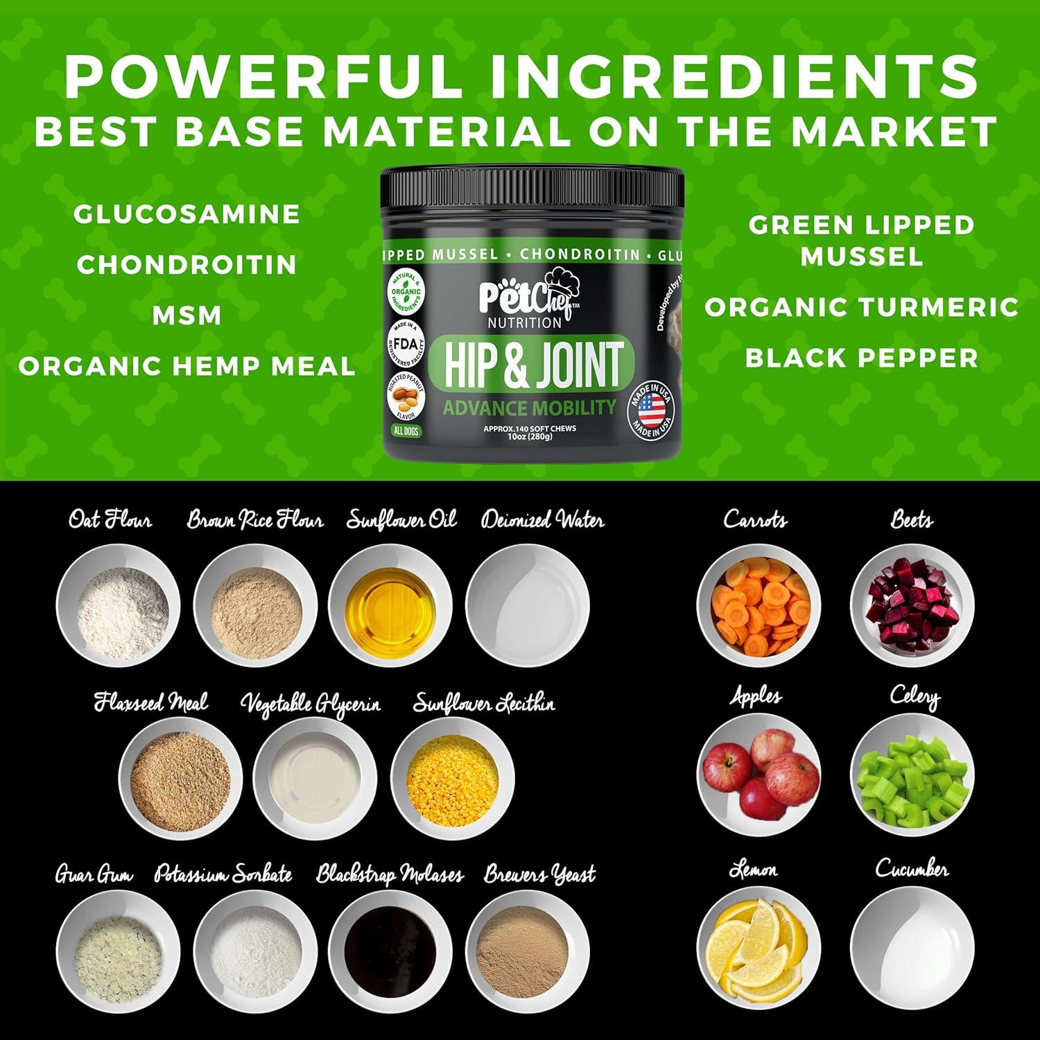 Suplemento Articular para Perros Grandes Pet Chef - Glucosamina, Condroitina, Cúrcuma