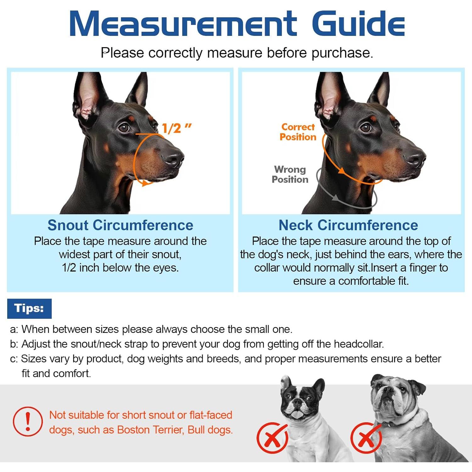 Pawaboo Dog Muzzle, Head Halter Collar for Dog, Pet Nylon Reflective Adjustable Loop Anti-Biting Barking Control Easy Fit Dogs Stops Dogs Pulling Head Leash, Small Size, Black