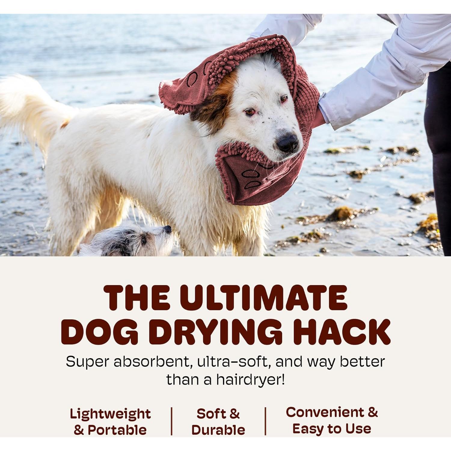 Toalla de Secado Rápido Dog Gone Smart Shammy 33x79cm Marrón