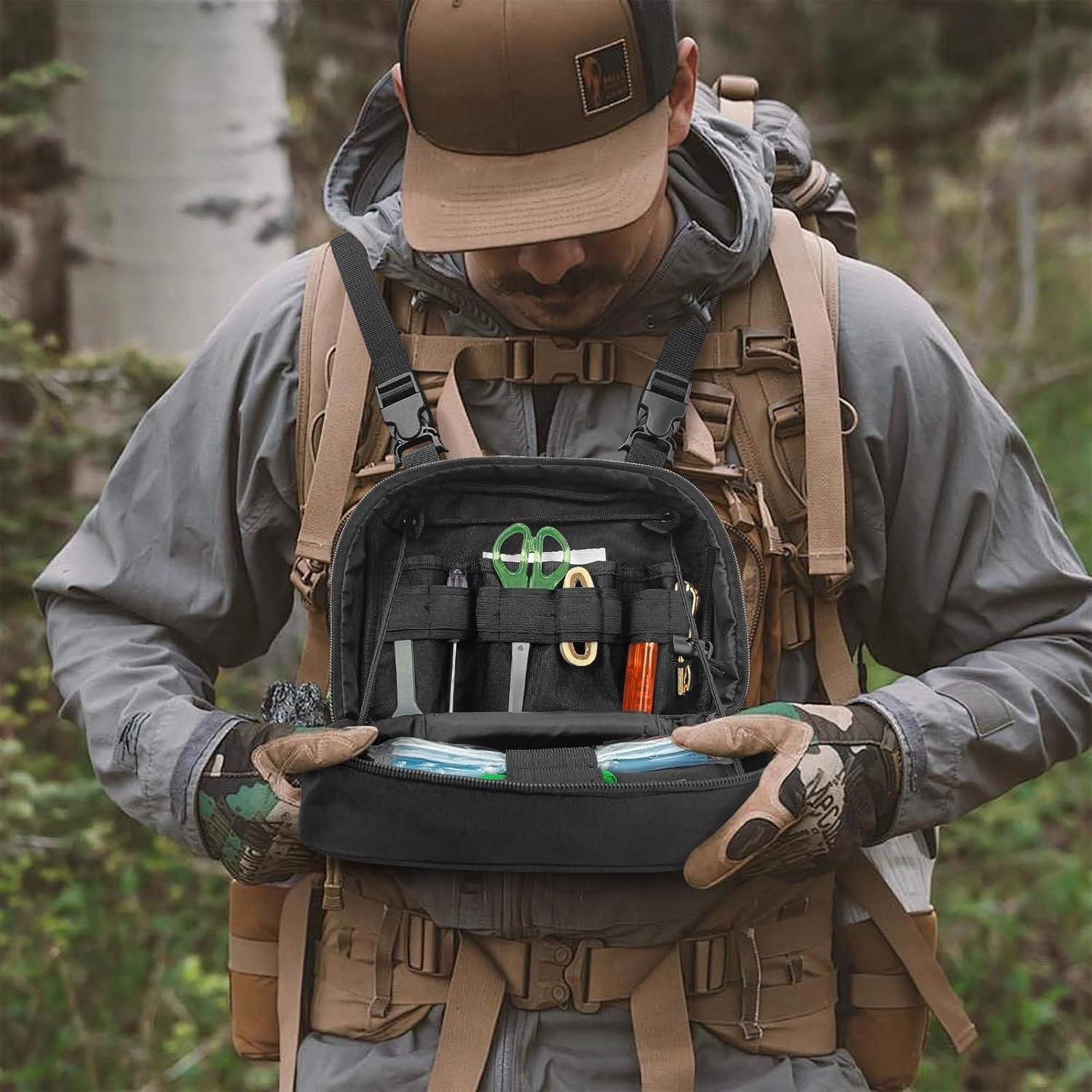 Bolsa de Pecho Táctica SUNRISING Modular 24x19 cm Negro