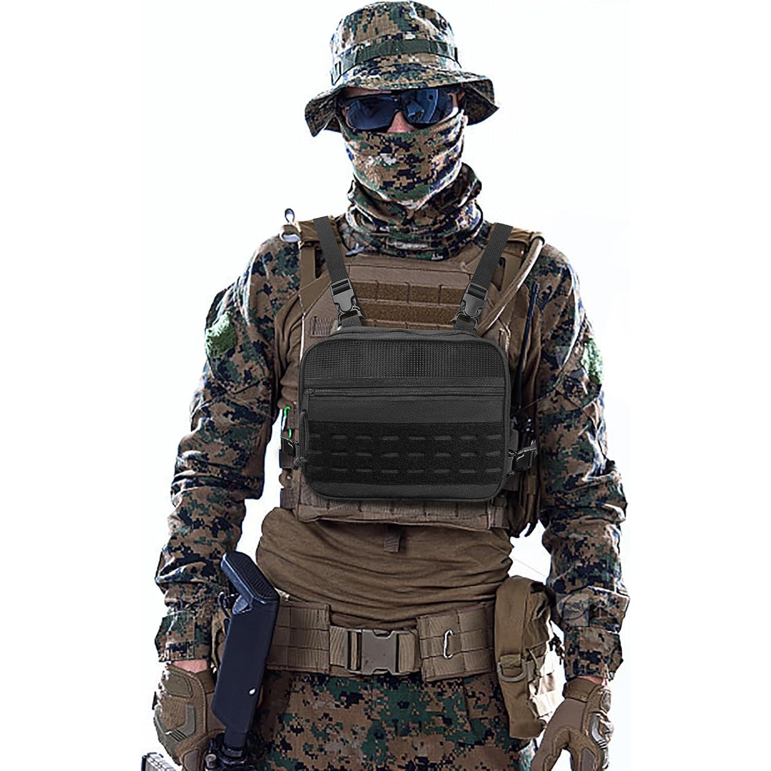 Bolsa de Pecho Táctica SUNRISING Modular 24x19 cm Negro