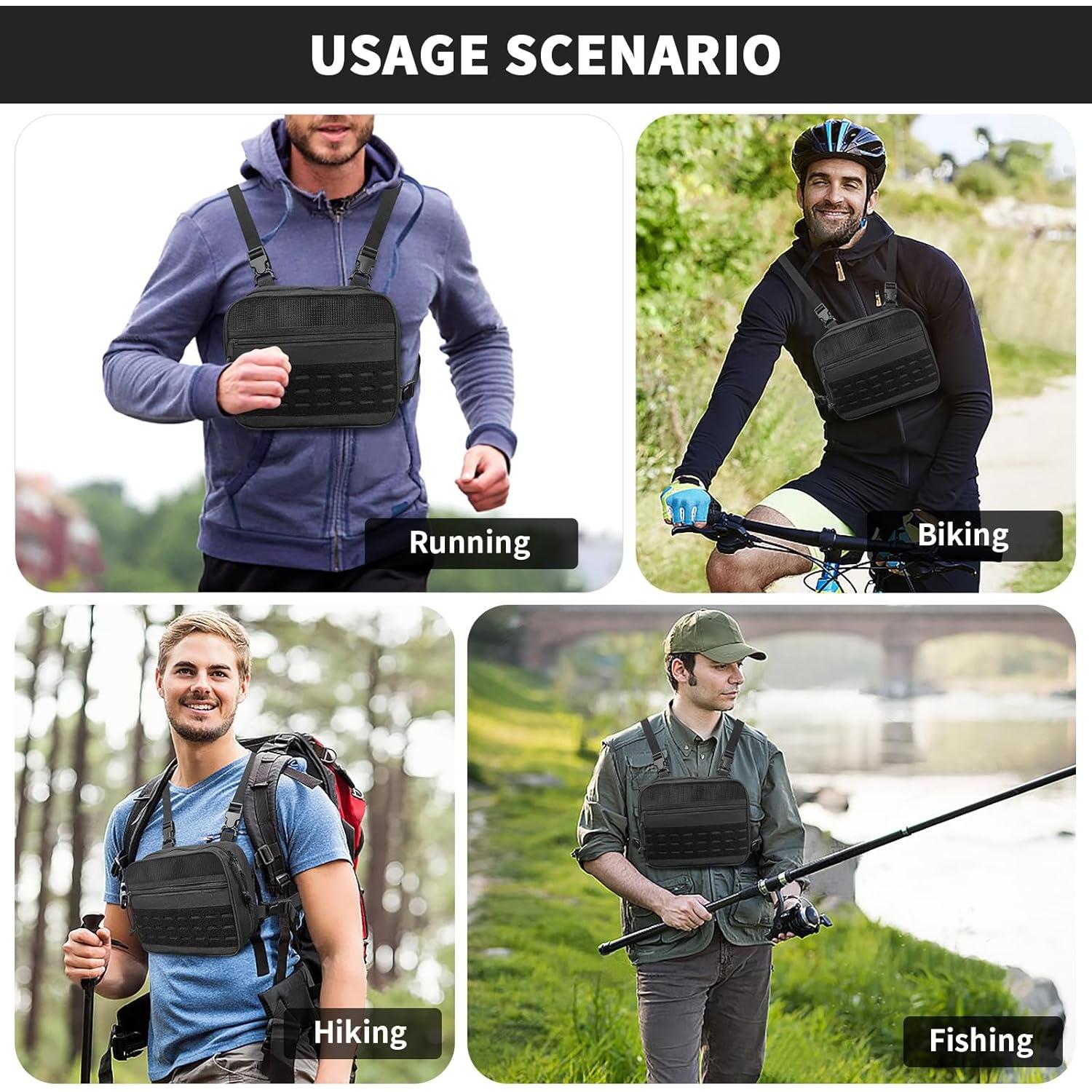 Bolsa de Pecho Táctica SUNRISING Modular 24x19 cm Negro