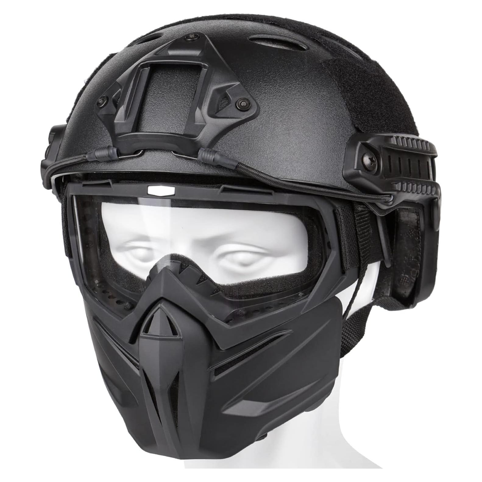 Casco y Máscara Airsoft VPZenar con Gafas Desmontables