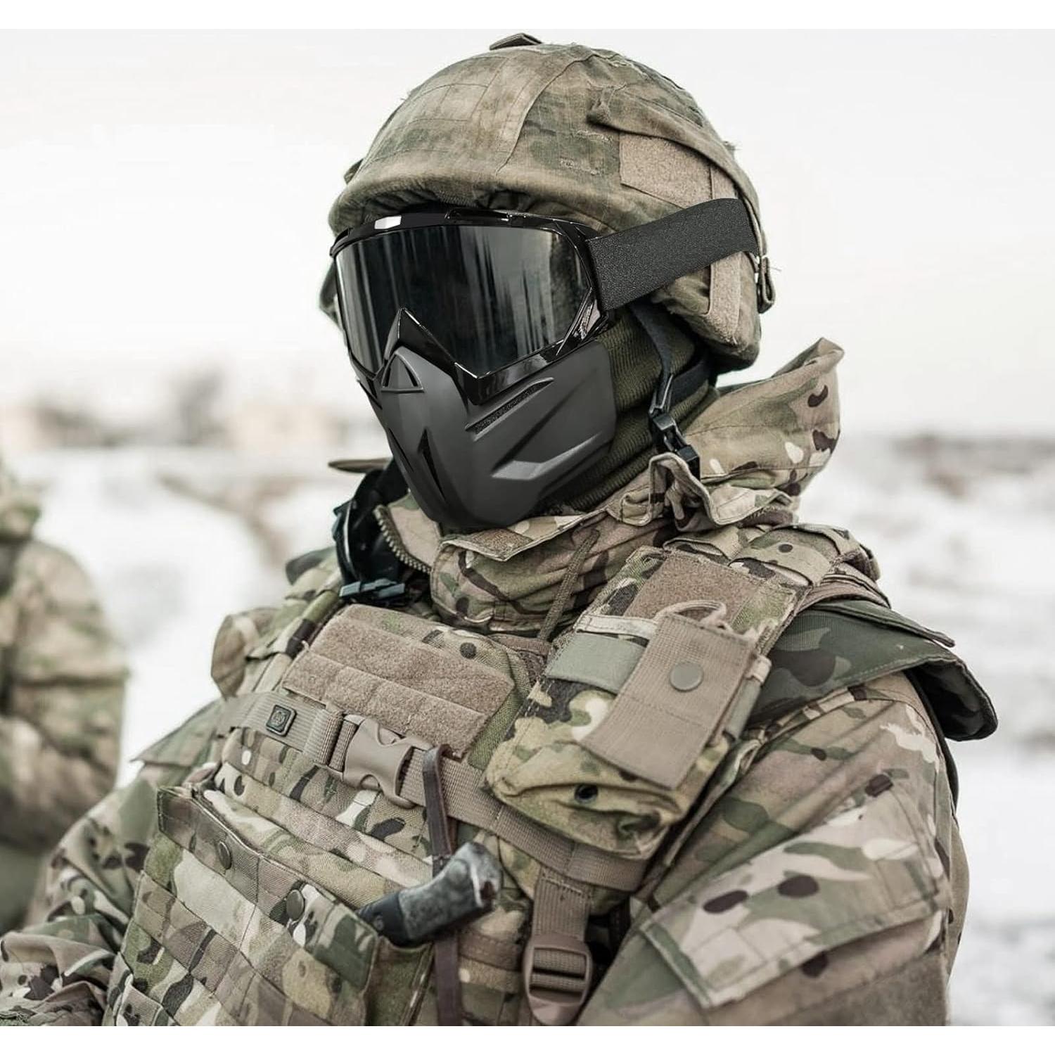 Casco y Máscara Airsoft VPZenar con Gafas Desmontables