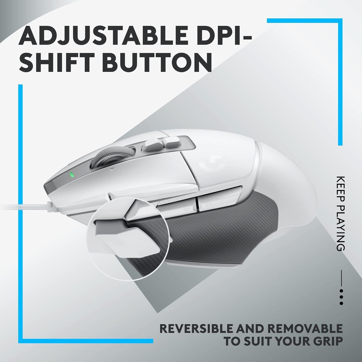 Ratón Gaming Logitech G502 X Con Cable - Sensor HERO 25K Blanco