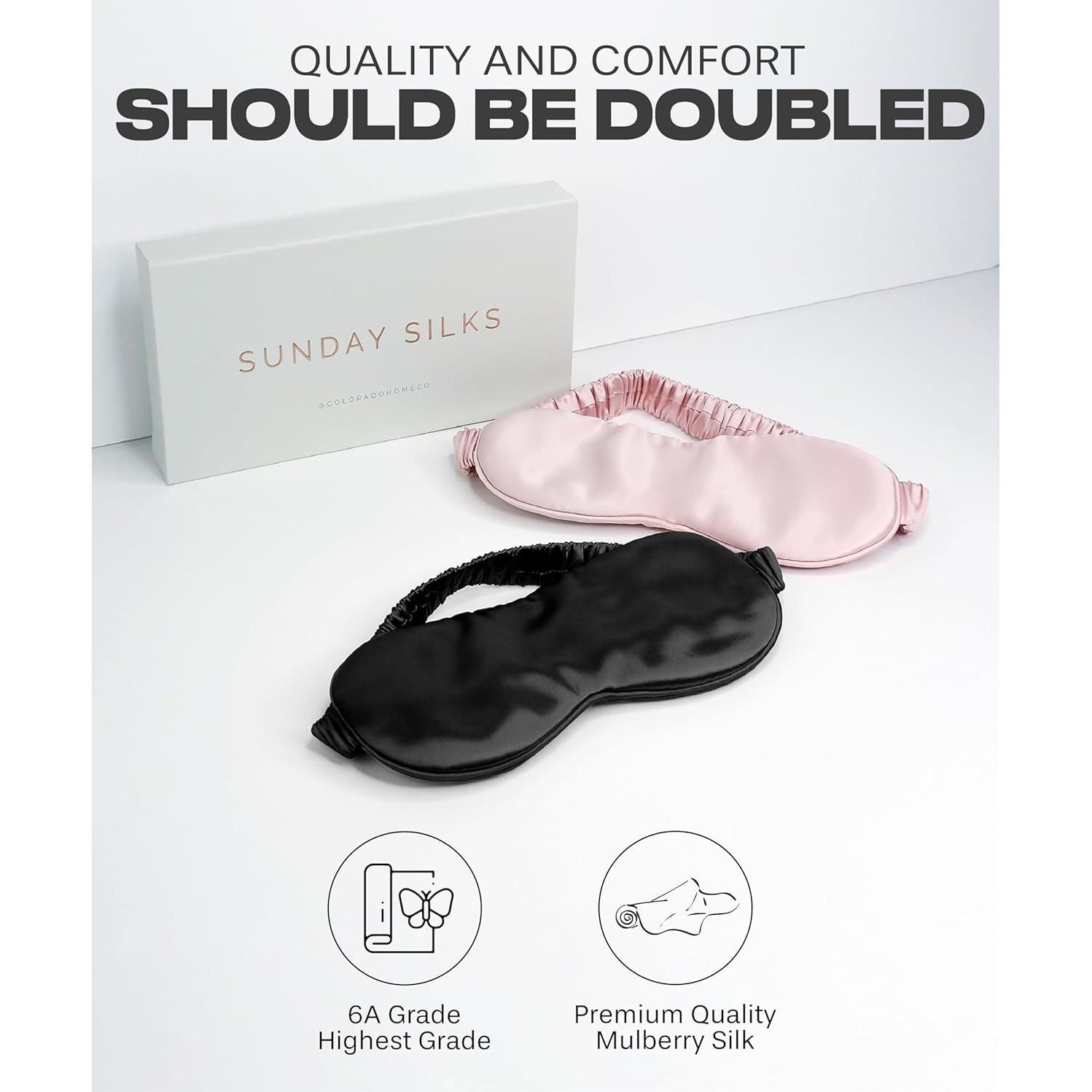 Máscara de Sueño de Seda Colorado Home Co - Paquete de 2