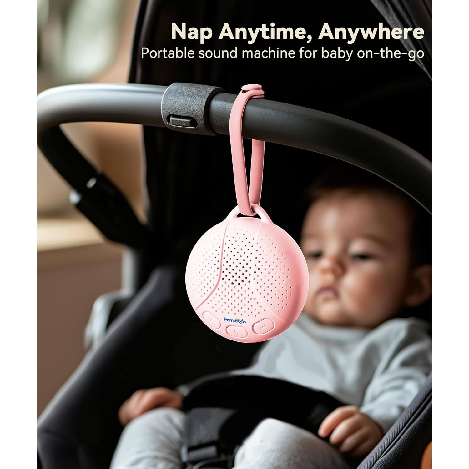 Máquina de Ruido Blanco FamiBaby Portátil Rosa - 16 Sonidos