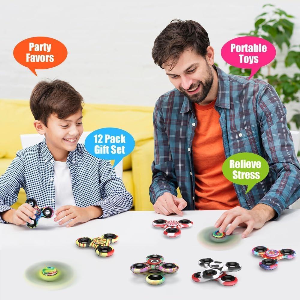 Paquete de 12 Fidget Spinners de Metal Mechaniker para Niños