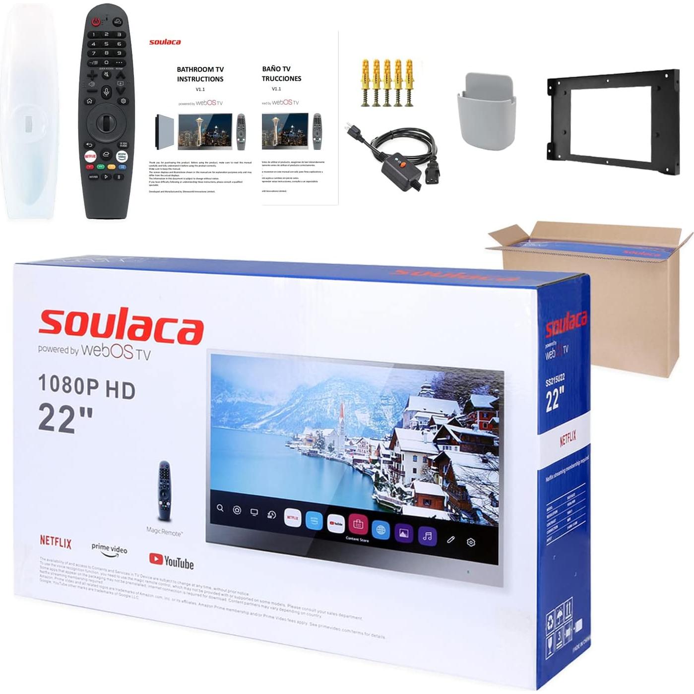 Televisor Espejo Inteligente Soulaca 22" IP65 webOS Wi-Fi Bluetooth