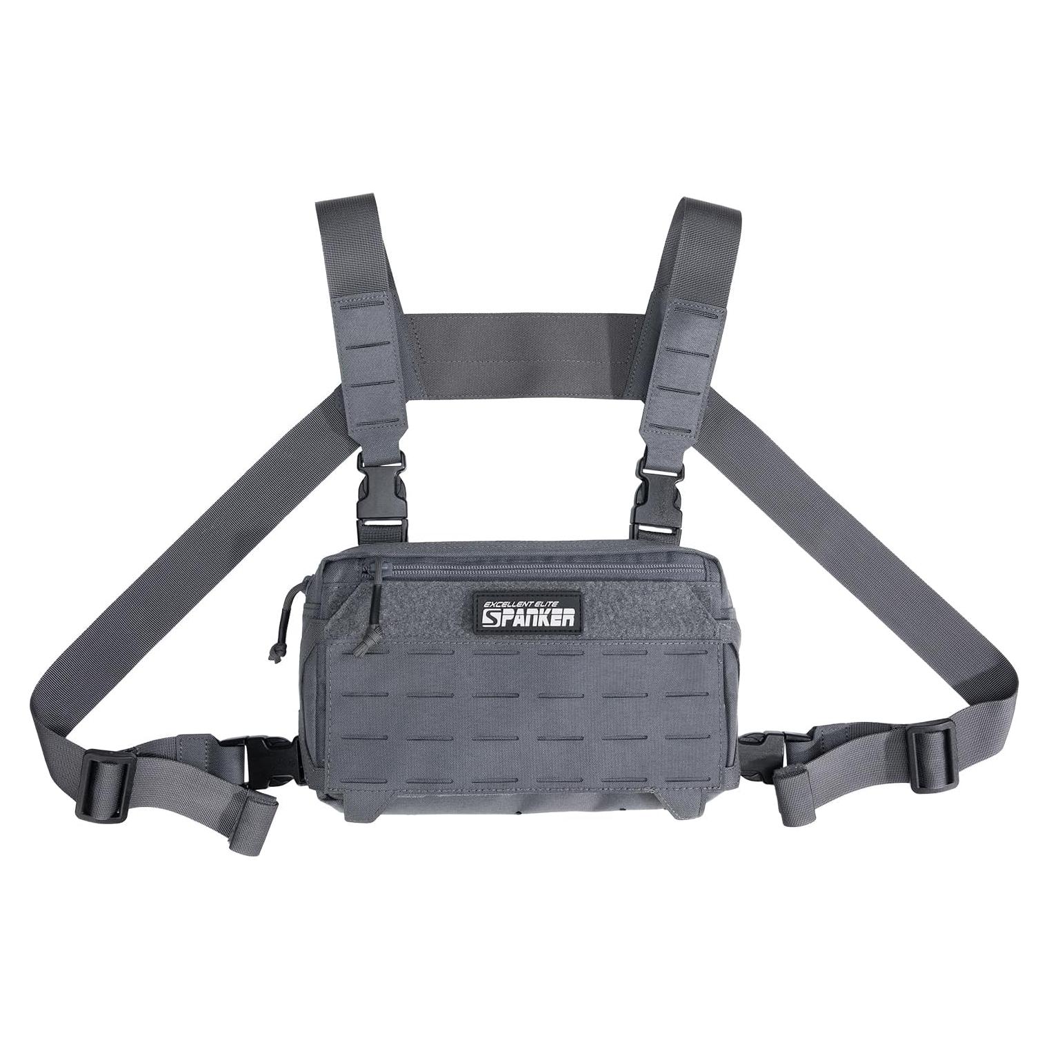 Mochila Táctica de Pecho EXCELENTE ELITE SPANKER Gris EDC