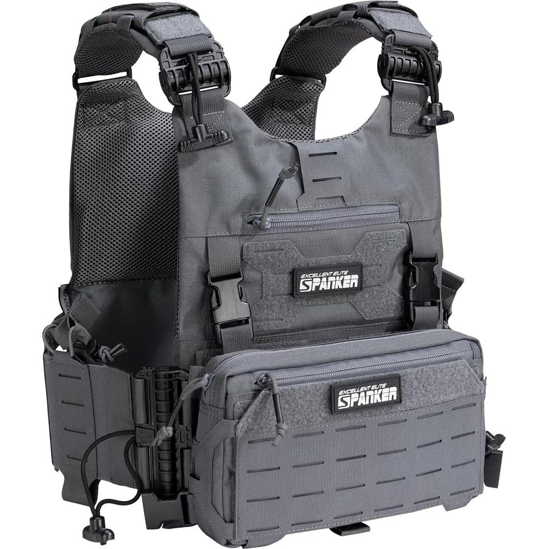 Mochila Táctica de Pecho EXCELENTE ELITE SPANKER Gris EDC