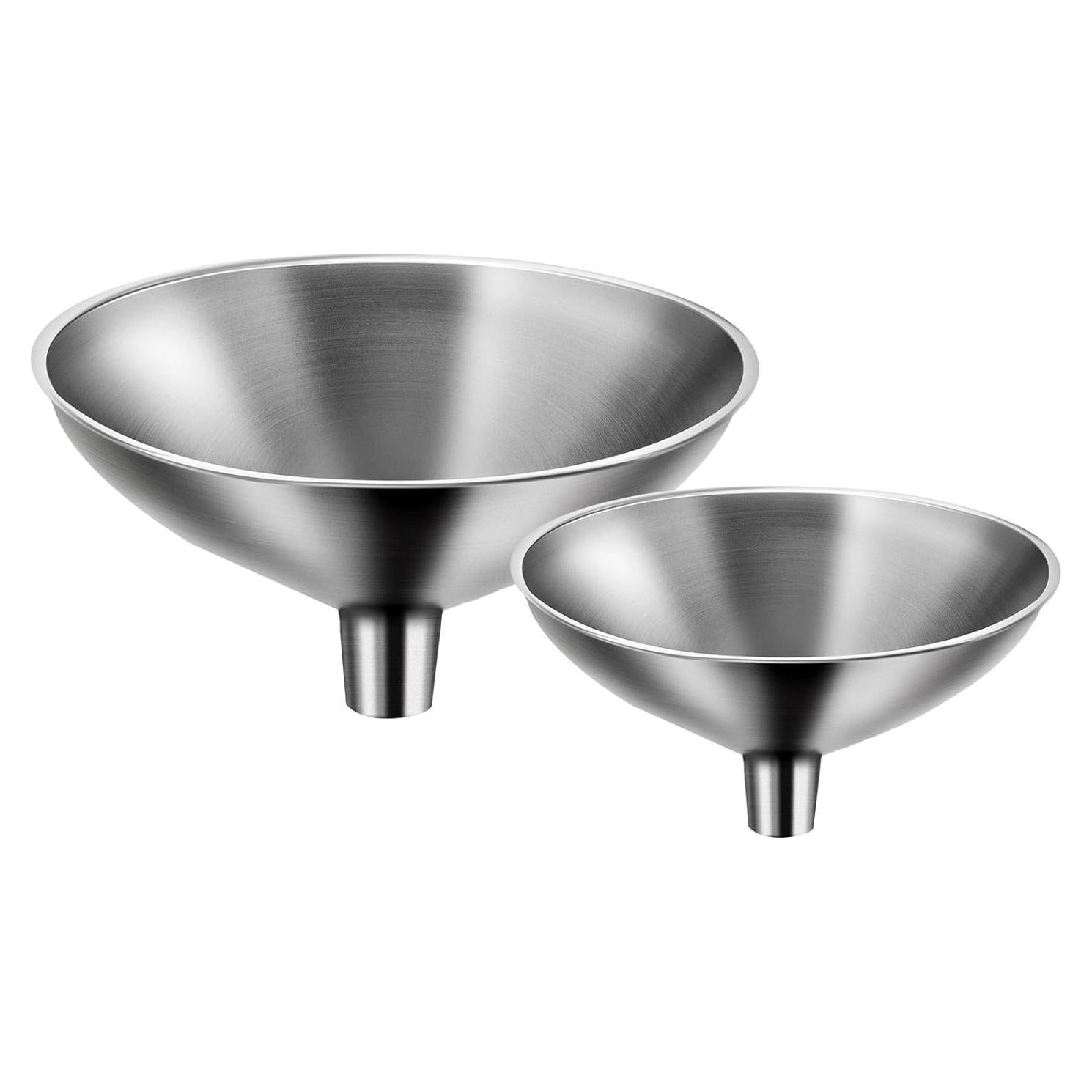 Juego de 2 embudos mini de acero inoxidable para cocina