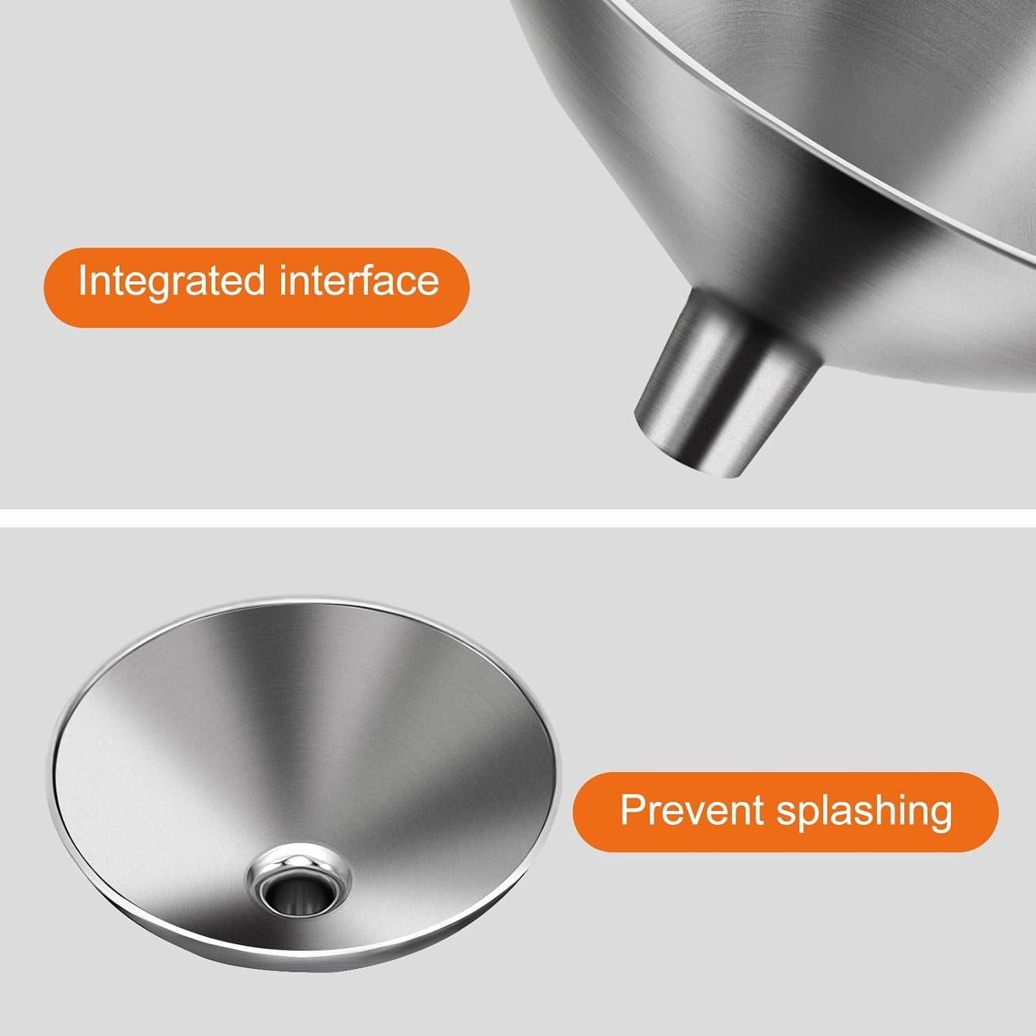 Juego de 2 embudos mini de acero inoxidable para cocina