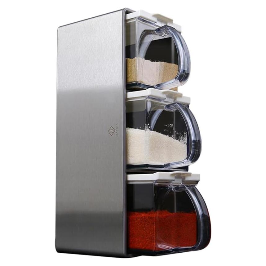 Contenedor de Especias MAR·WENSED 3 Piezas 600ml Acero Inoxidable
