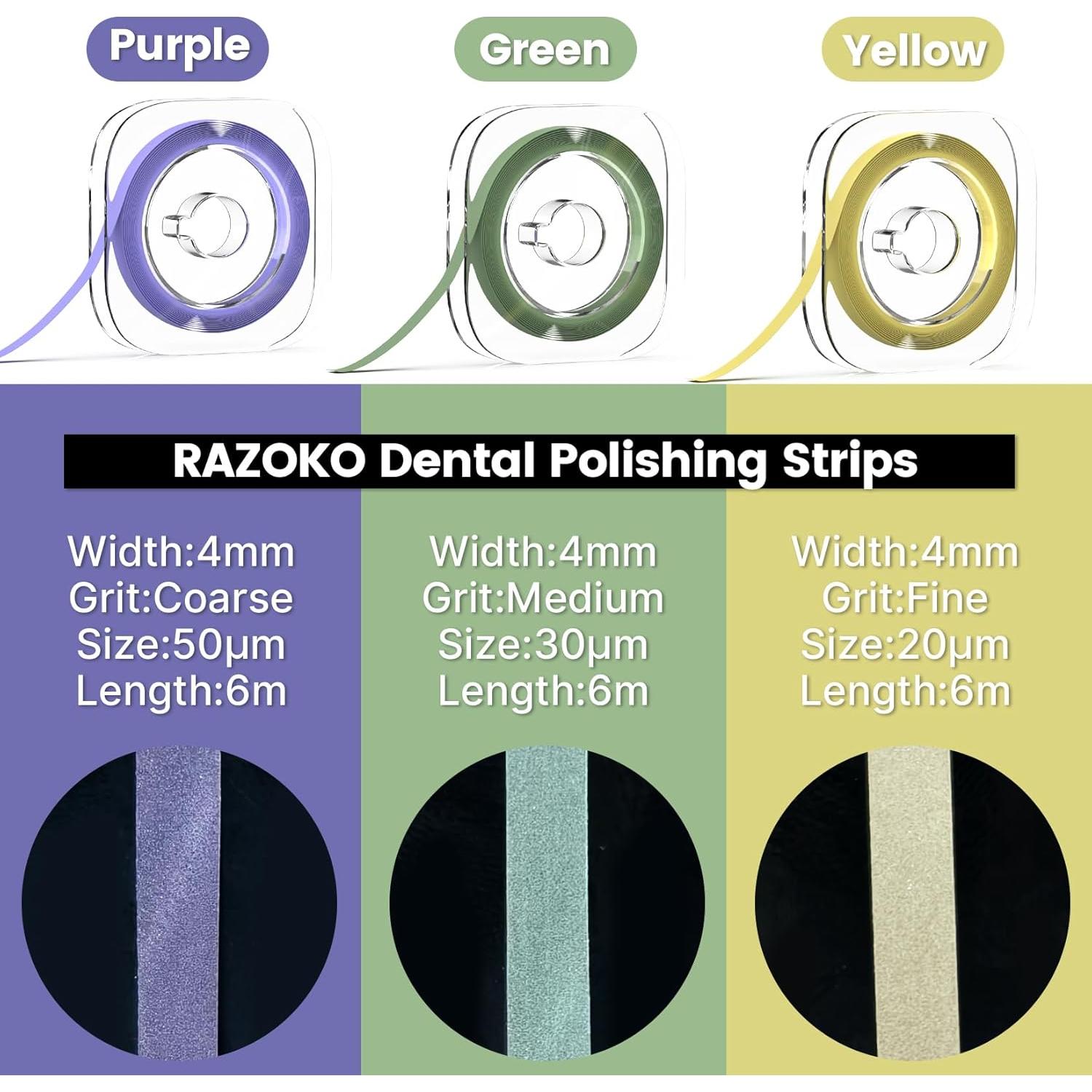 Juego de Tiras de Pulido Dental RAZOKO 3 Variantes 6m
