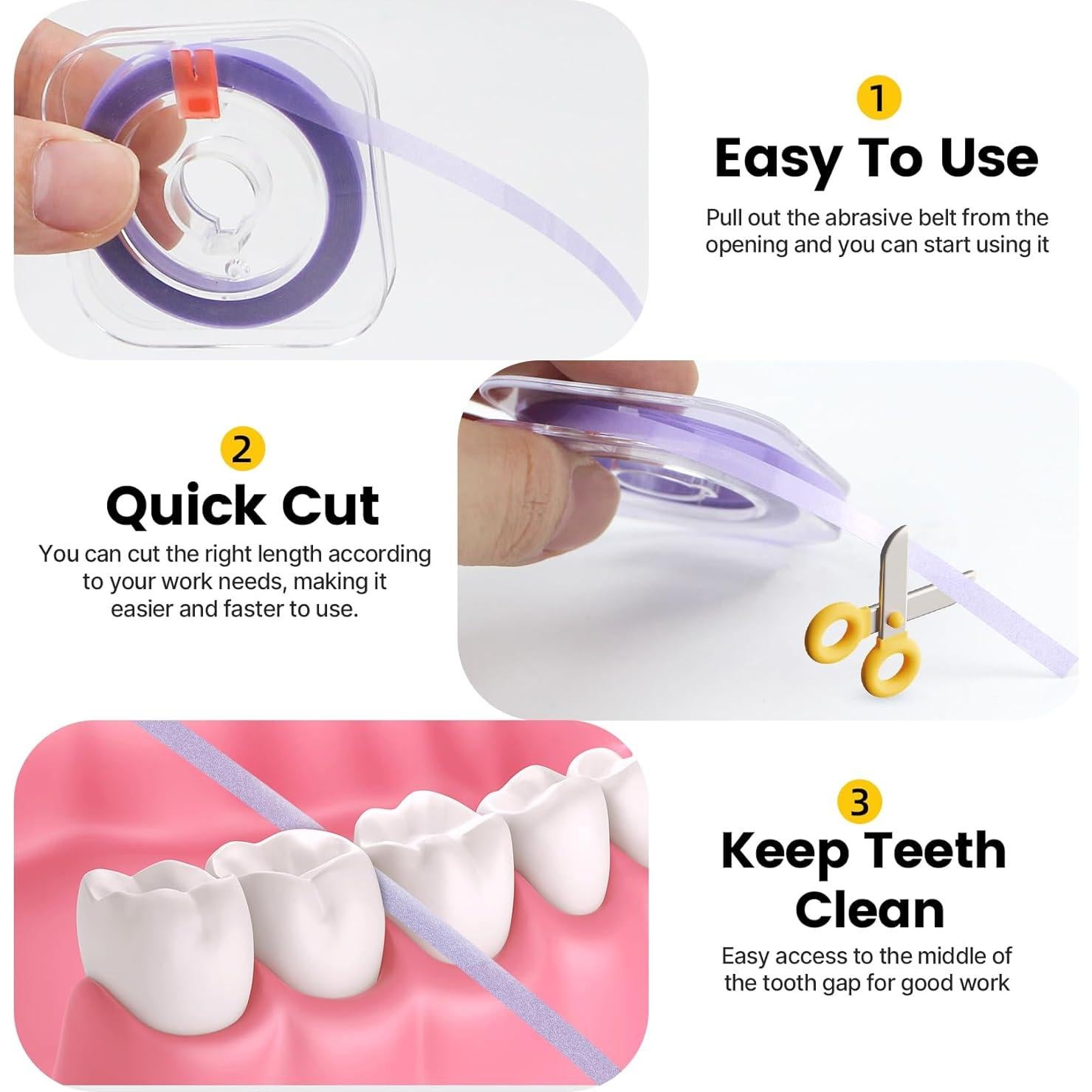 Juego de Tiras de Pulido Dental RAZOKO 3 Variantes 6m