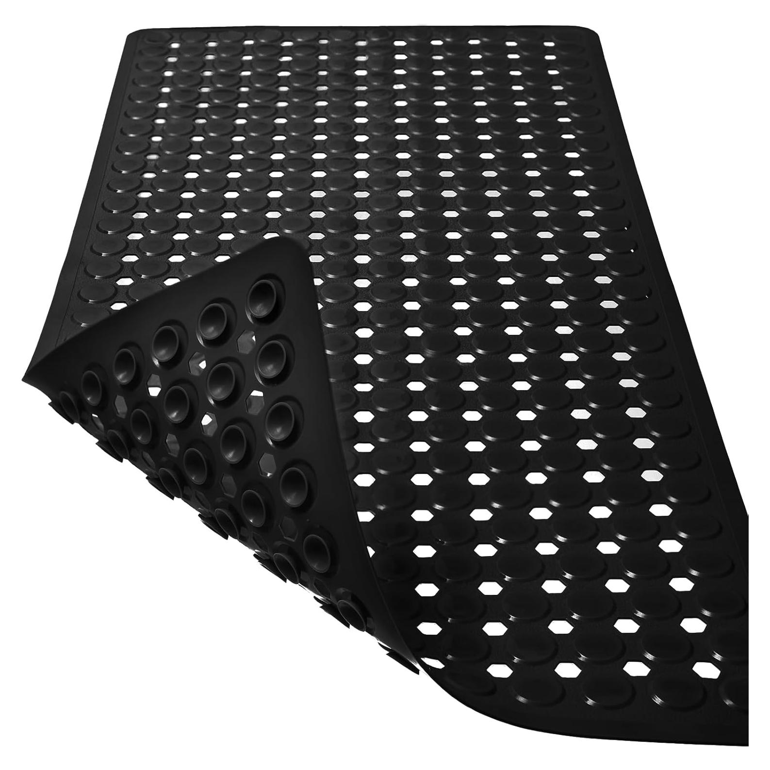 Alfombra de Baño Antideslizante TEESHLY 89x41 cm Negra