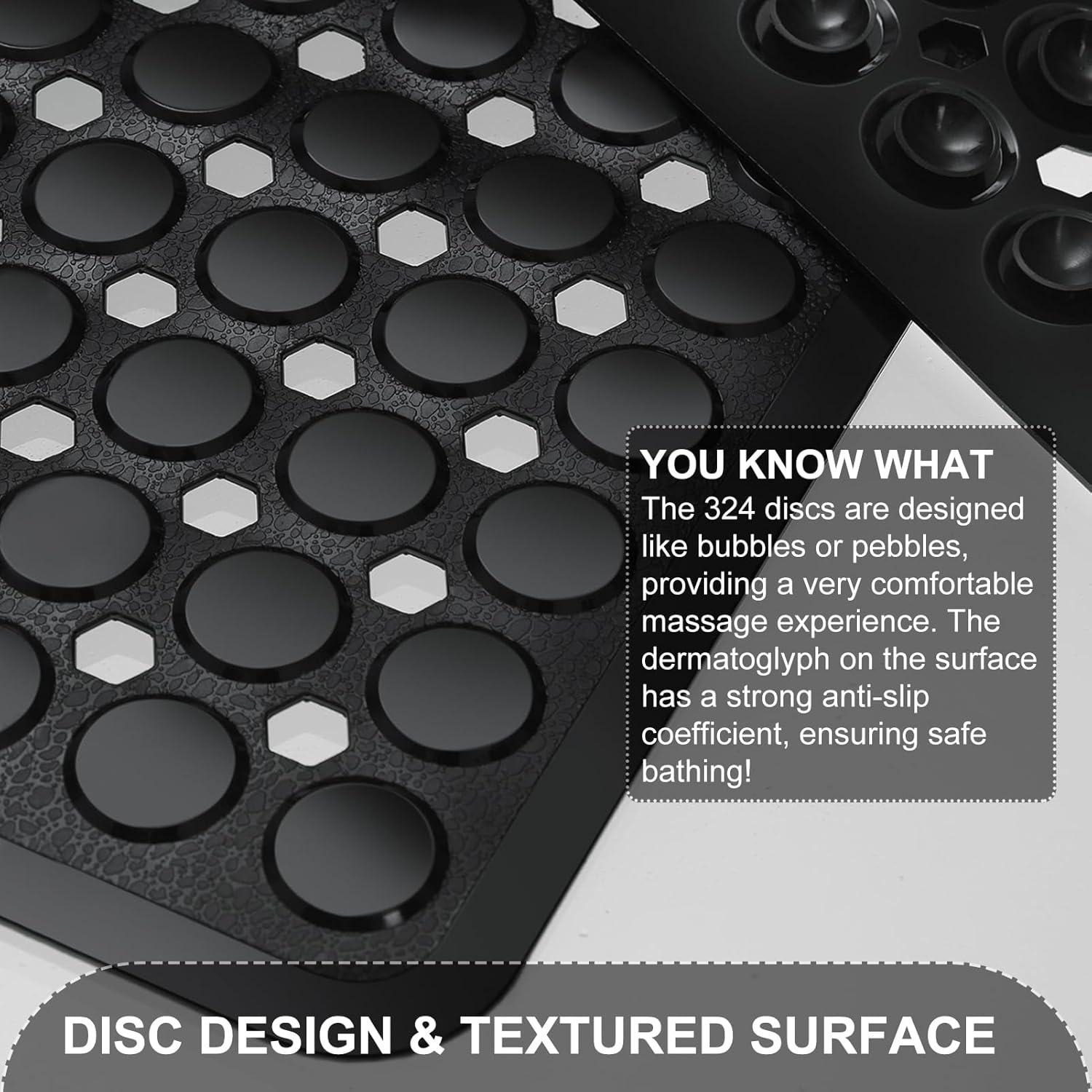 Alfombra de Baño Antideslizante TEESHLY 89x41 cm Negra