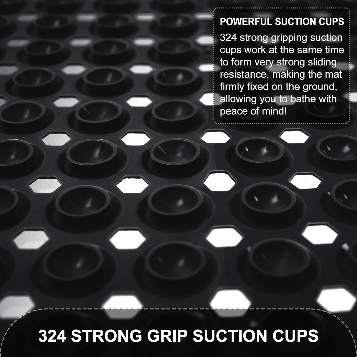 Alfombra de Baño Antideslizante TEESHLY 89x41 cm Negra