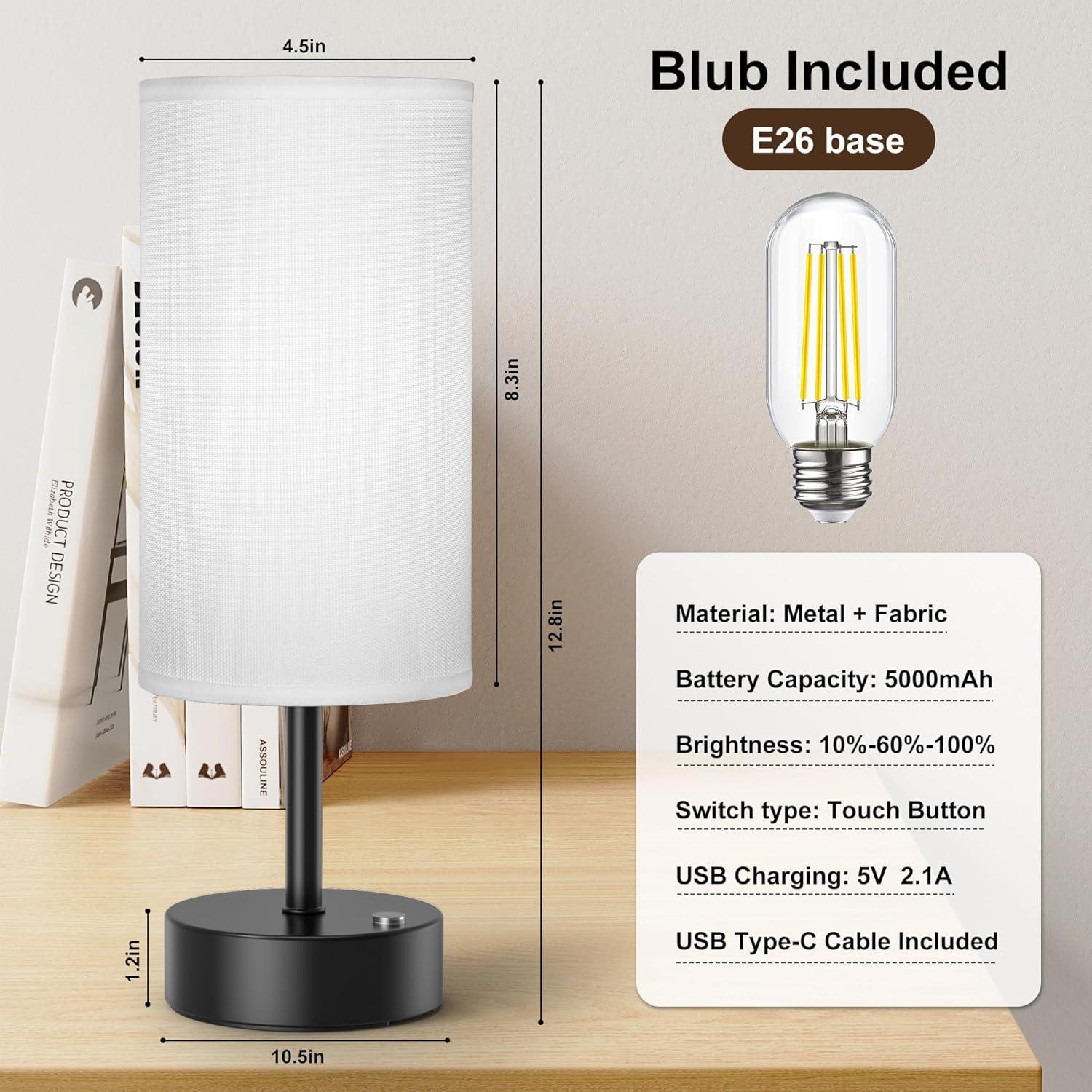 Lámpara de Mesa Inalámbrica ROTTOGOON 32.5cm Regulable