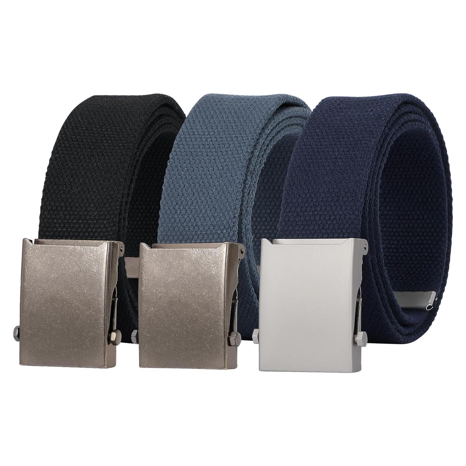 Cinturón Militar JASGOOD de Lona Ajustable Unisex 120-135 cm