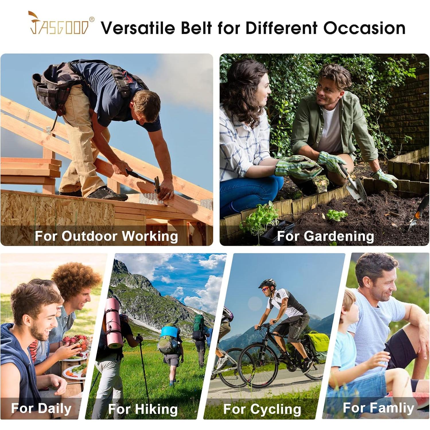 Cinturón Militar JASGOOD de Lona Ajustable Unisex 120-135 cm