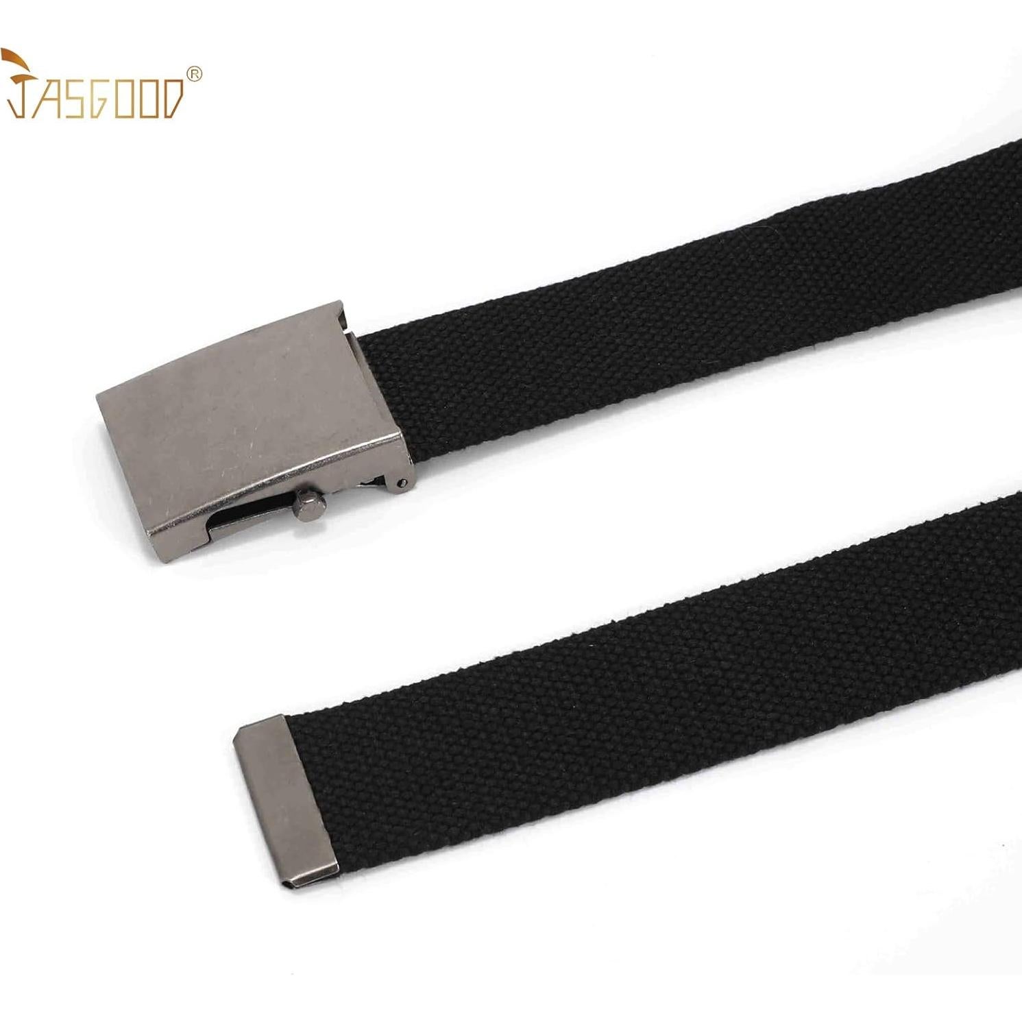 Cinturón Militar JASGOOD de Lona Ajustable Unisex 120-135 cm