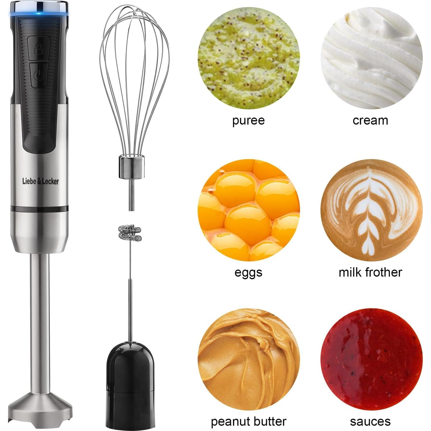 Batidora de Mano Inalámbrica Liebe&Lecker 8 Velocidades 5L