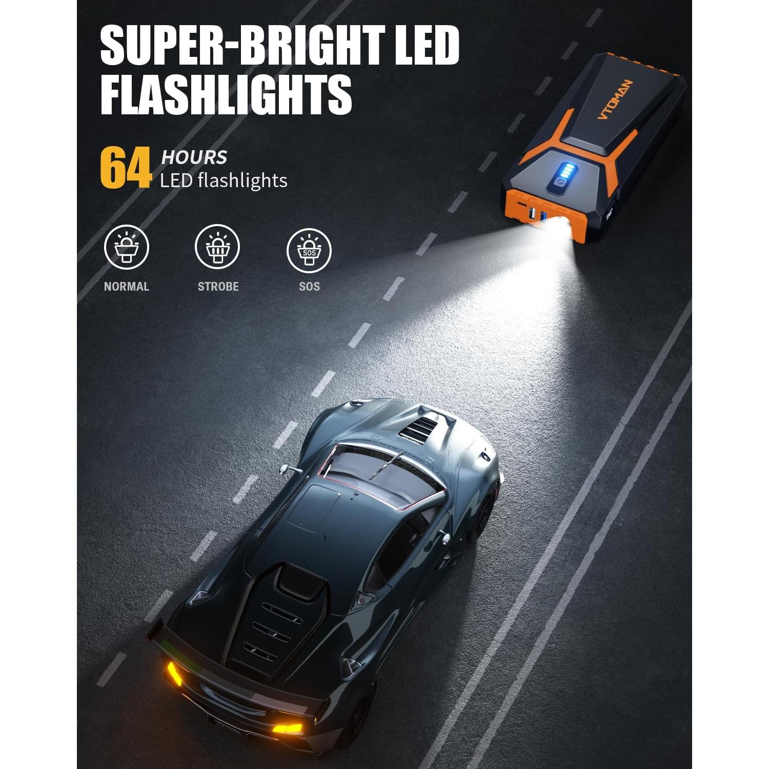 VTOMAN V10 3500A Arrancador de Coche Portátil 12V